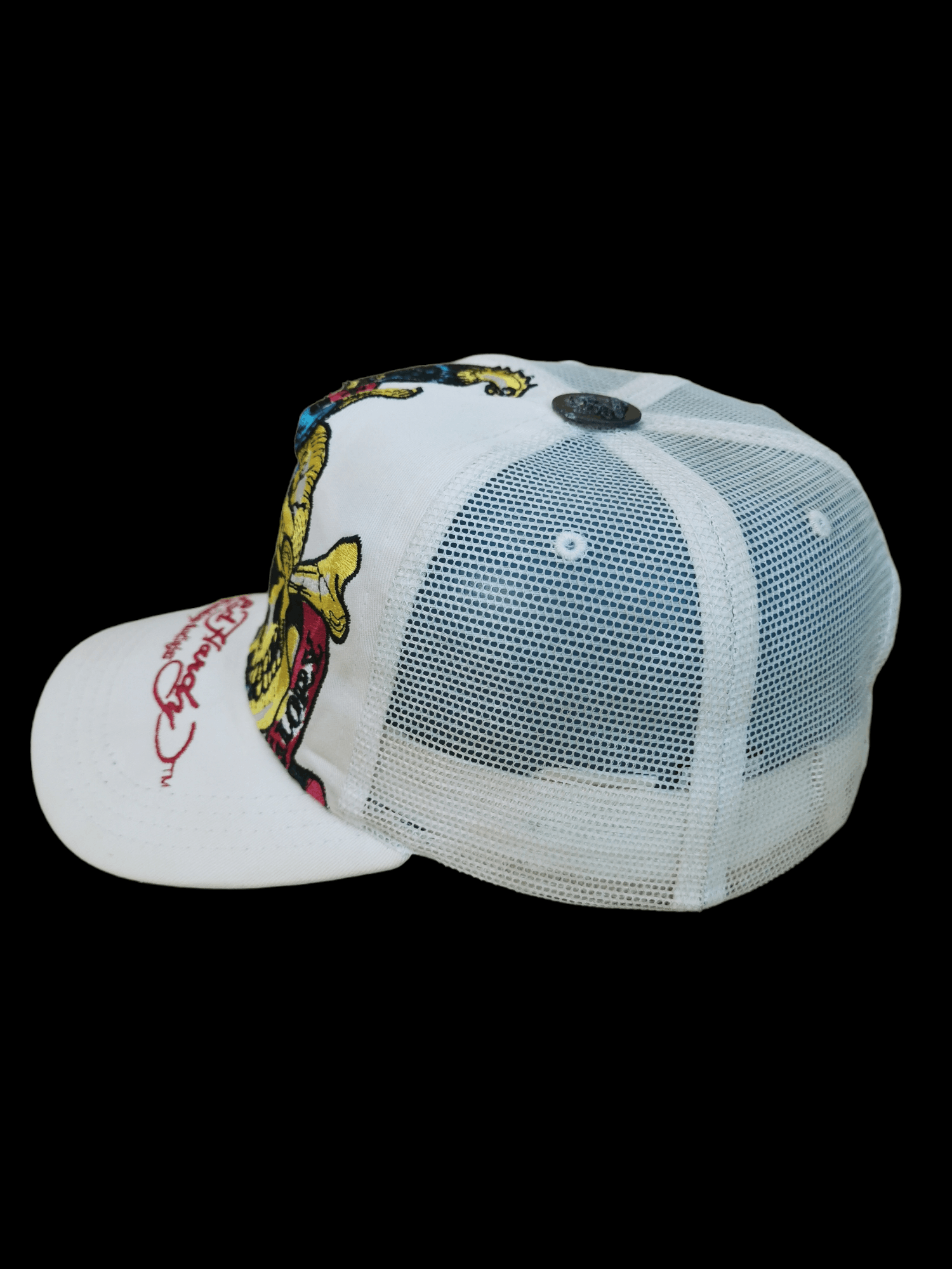 Ed Hardy VINTAGE ED HARDY SKULL PUSHEAD DESIGN TRUCKER HAT CAP Size ONE SIZE - 2 Thumbnail