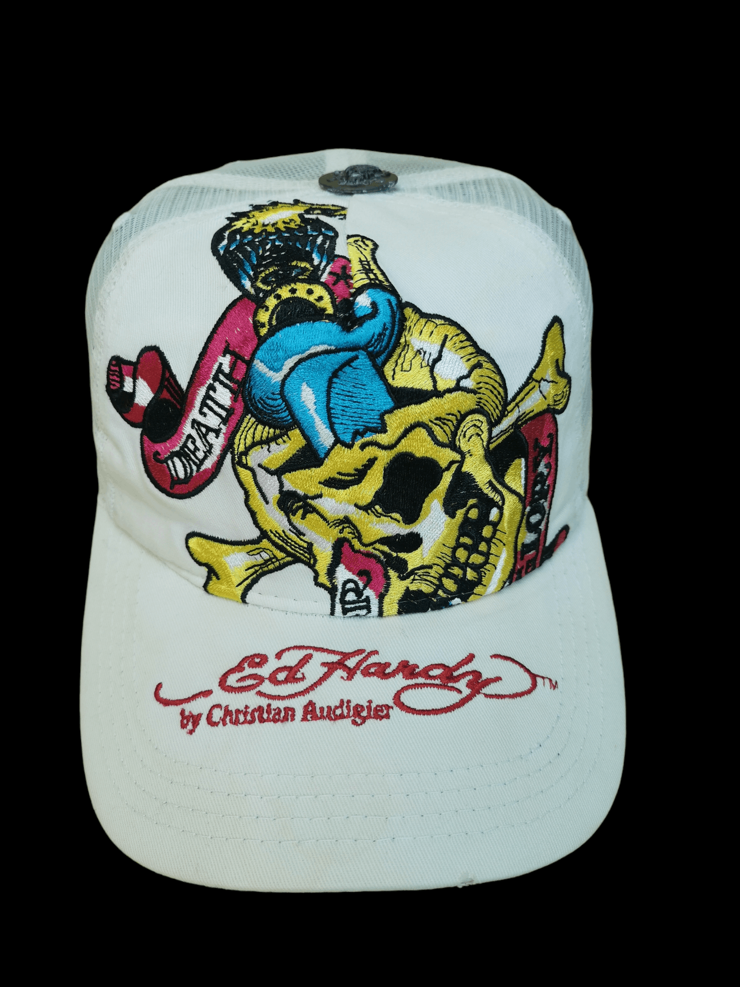 Ed Hardy VINTAGE ED HARDY SKULL PUSHEAD DESIGN TRUCKER HAT CAP Size ONE SIZE - 1 Thumbnail