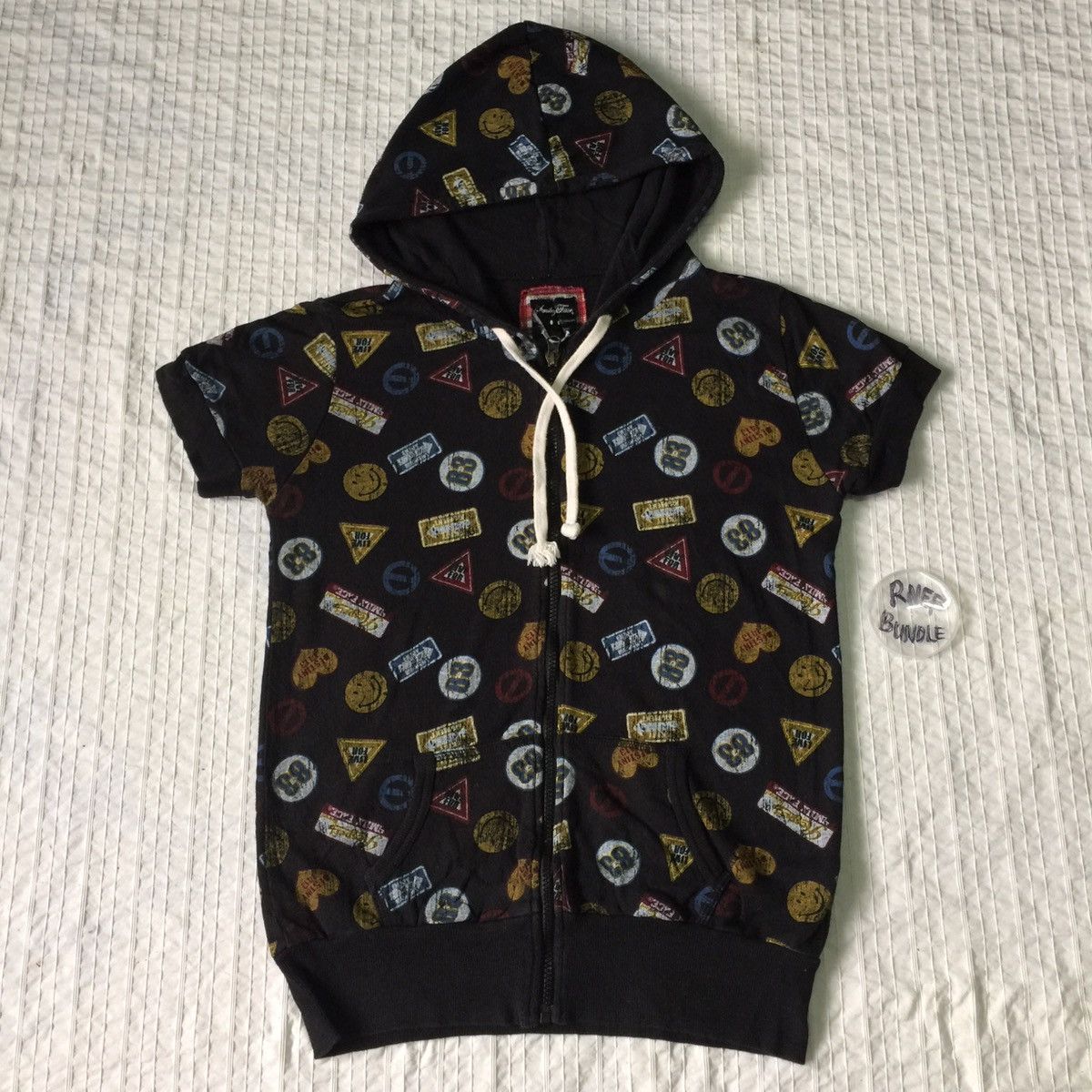 image of Smiley Face By Harvey Ball Usa Hoodie Design Like Kapital, Men's (Size Small)
