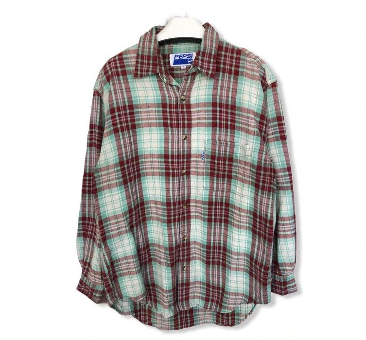 Vintage Pepsi Plaid Tartan Flannel Shirt 👕