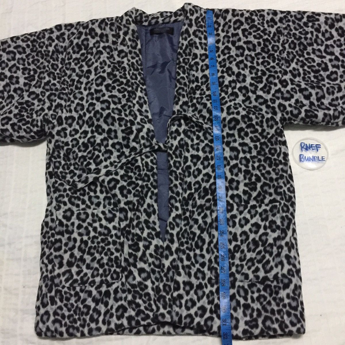 Japanese Brand Ichimonme Fleece Kimono White Leapord Design Size US L / EU 52-54 / 3 - 12 Thumbnail