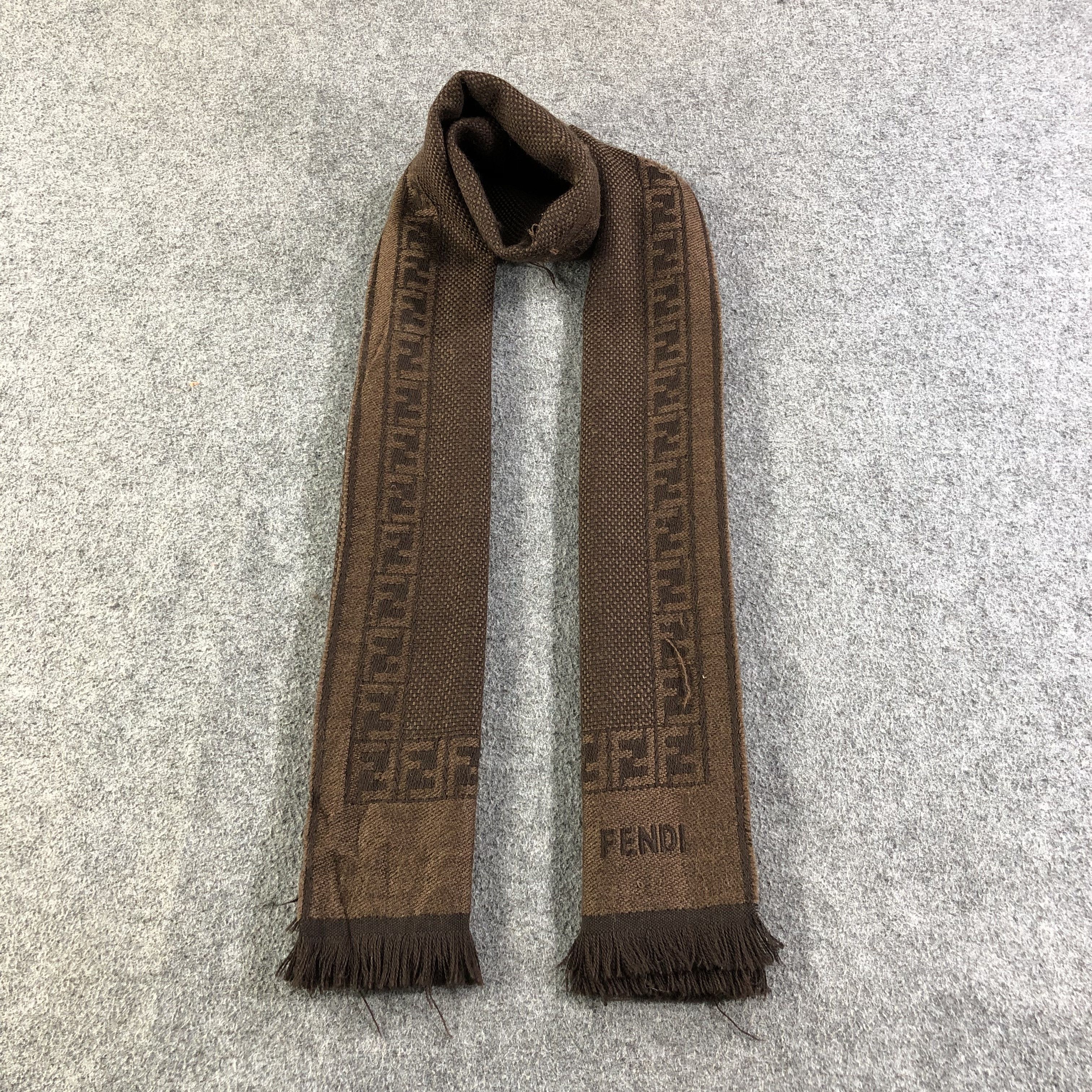 Vintage FENDI FF Wool Scarf Muffler V1287 Size ONE SIZE - 1 Thumbnail