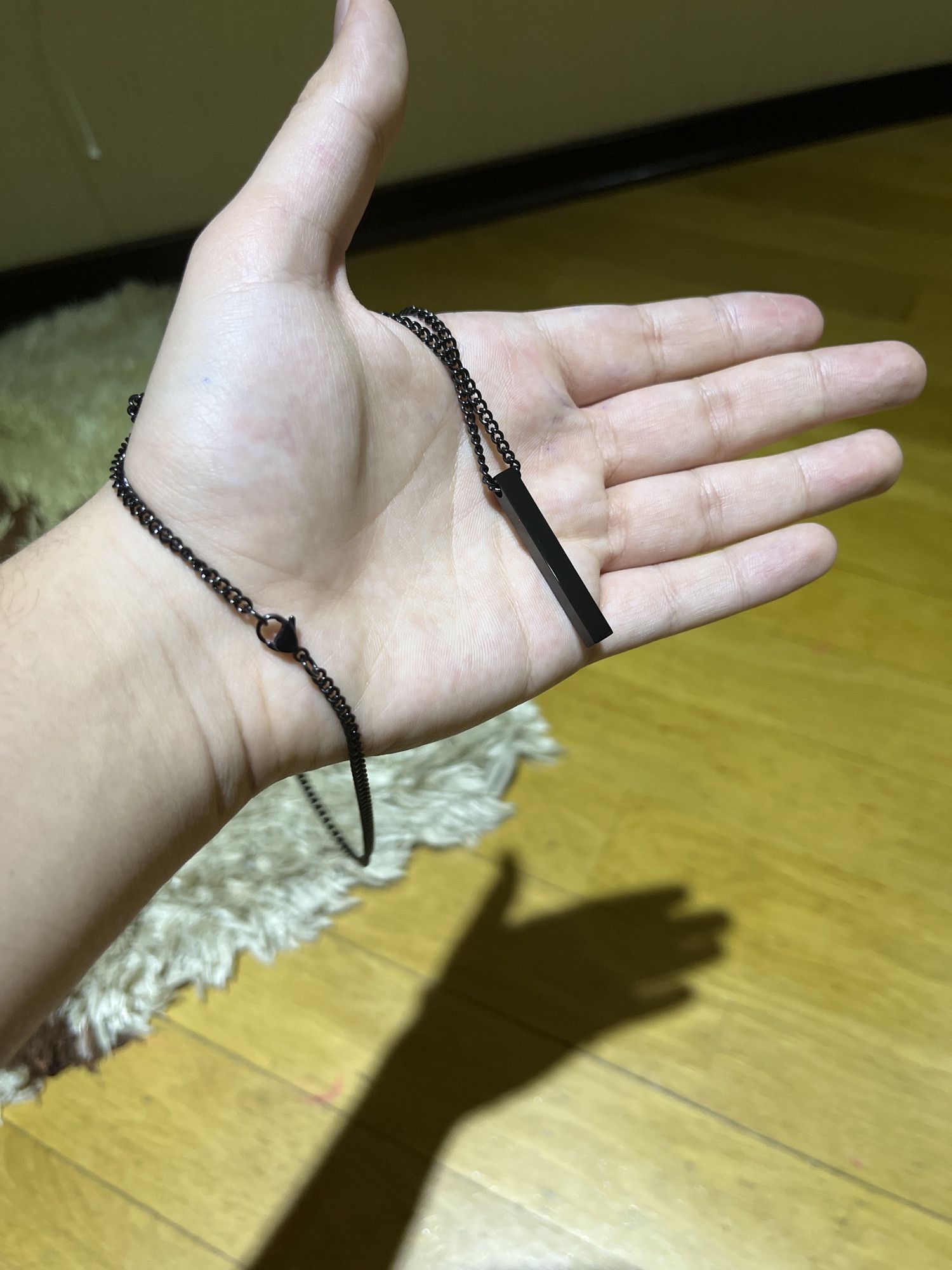 Hypebeast Unisex Black Necklace Stainless Steel Rectangle Pendant Size ONE SIZE - 3 Thumbnail