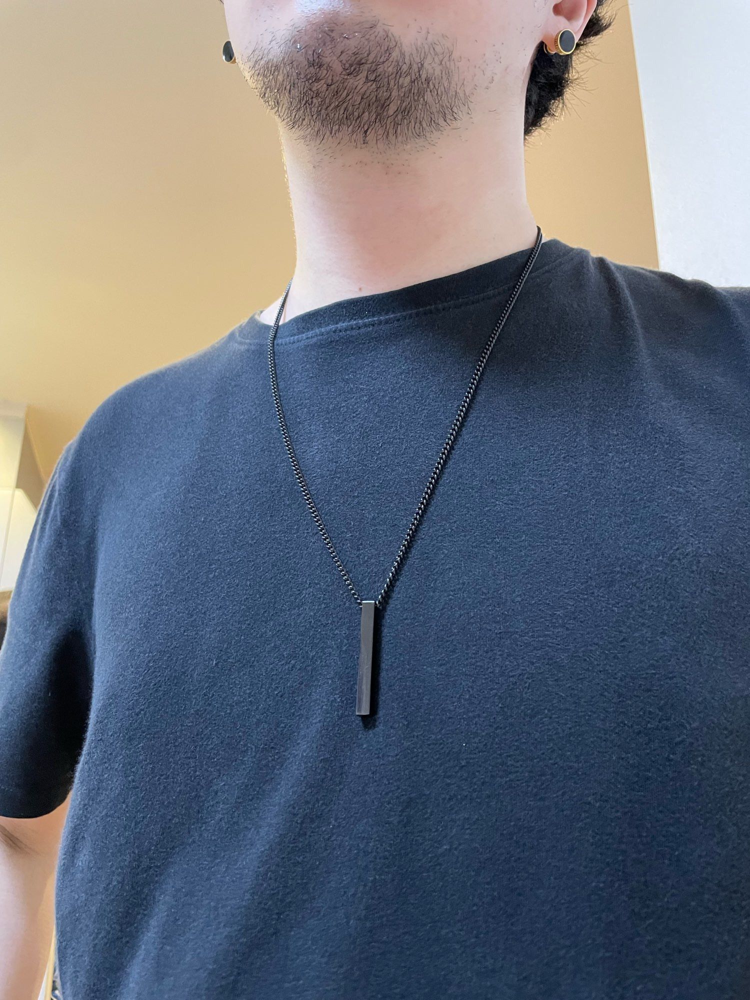 Hypebeast Unisex Black Necklace Stainless Steel Rectangle Pendant Size ONE SIZE - 6 Thumbnail