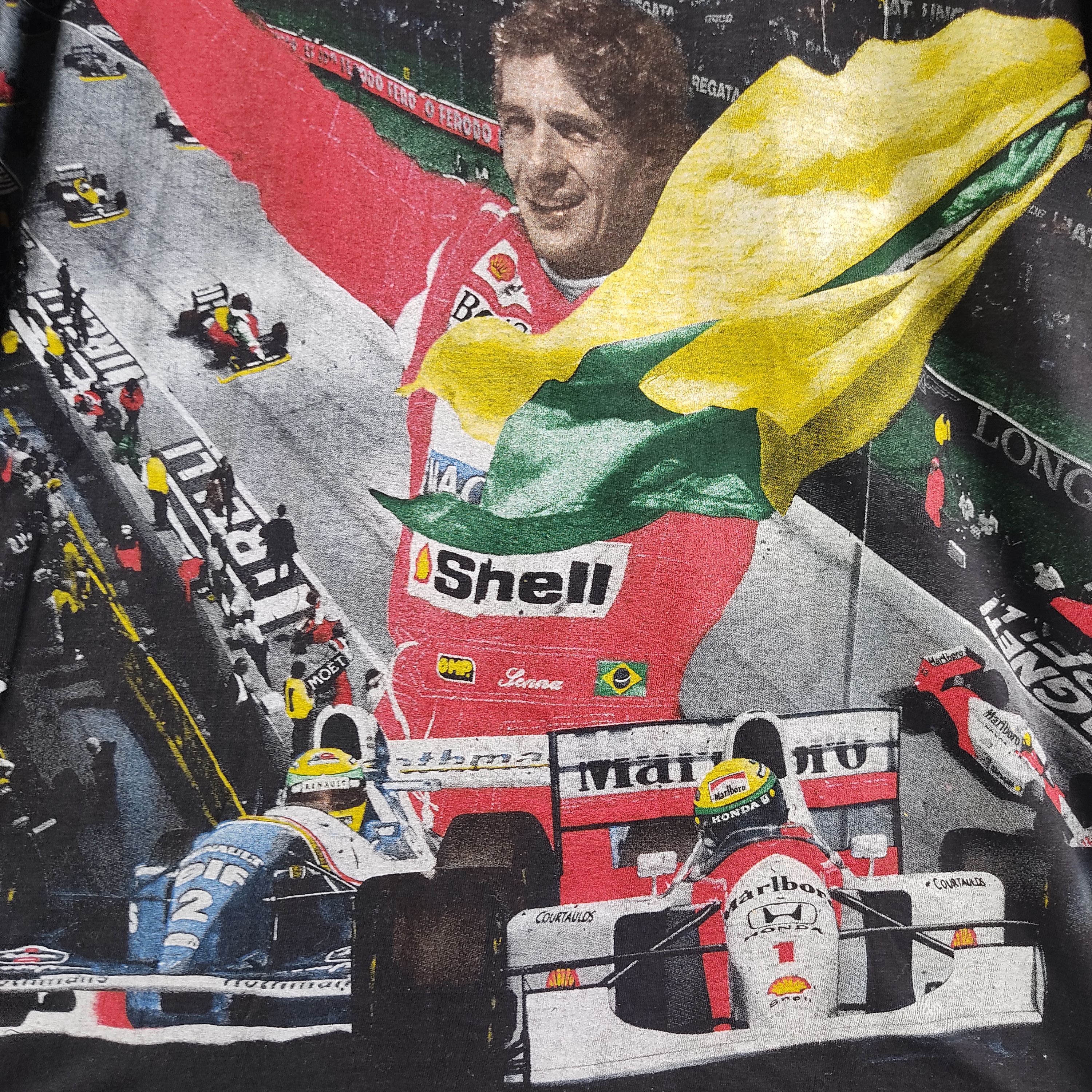 Rap Tees × Vintage 90s Ayrton Senna Full Print Rap Tee Formula One Size US XL / EU 56 / 4 - 3 Thumbnail