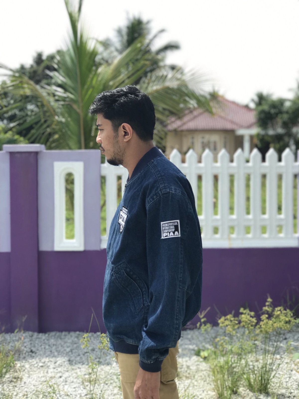 Vintage VINTAGE 90s PIAA RACING Oversize Denim Bomber Jacket Size US XL / EU 56 / 4 - 3 Thumbnail