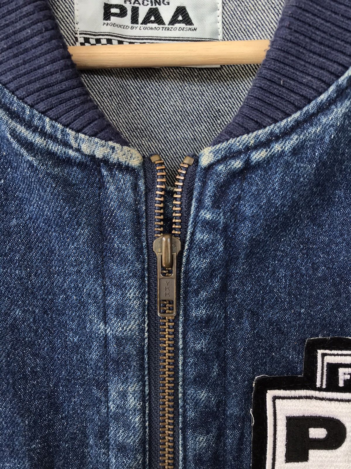 Vintage VINTAGE 90s PIAA RACING Oversize Denim Bomber Jacket Size US XL / EU 56 / 4 - 4 Thumbnail