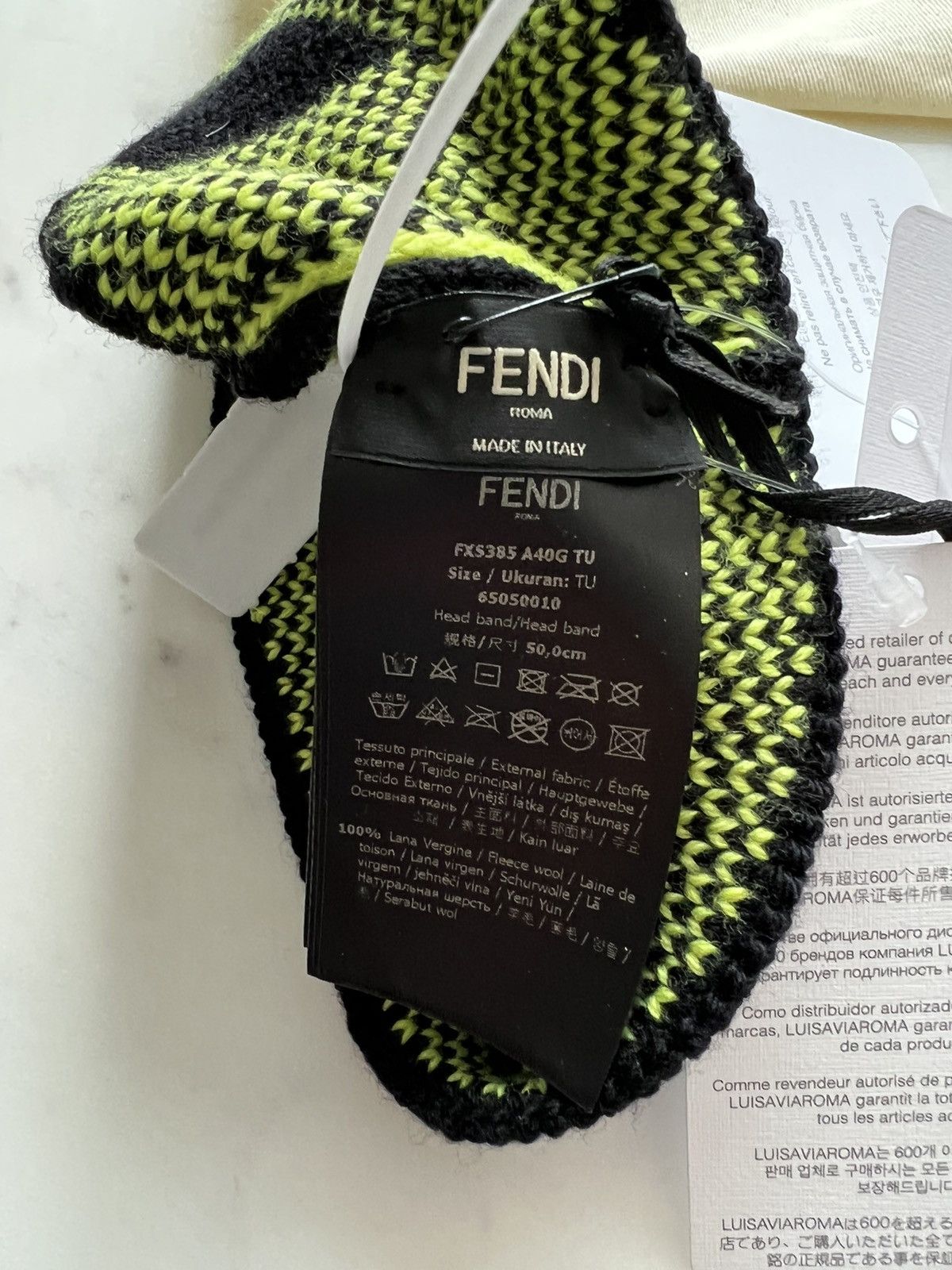 Fendi FENDI I SEE YOU INTARSIA Headband Wool Knitted Size ONE SIZE - 4 Thumbnail