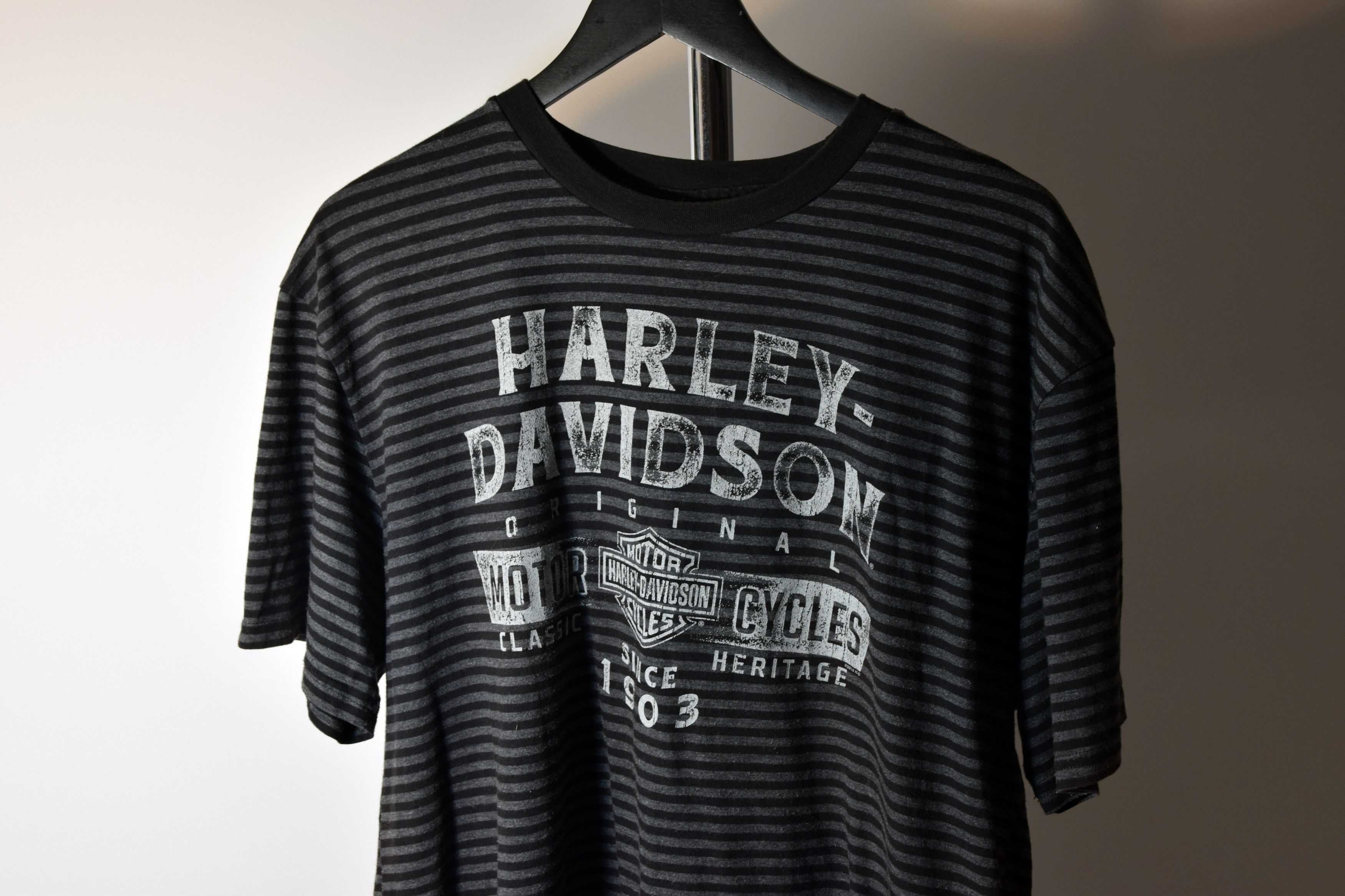 Harley Davidson Y2K STRIPED HD HARLEY-DAVIDSON T-SHIRT L MOTOR Size L / US 10 / IT 46 - 5 Thumbnail