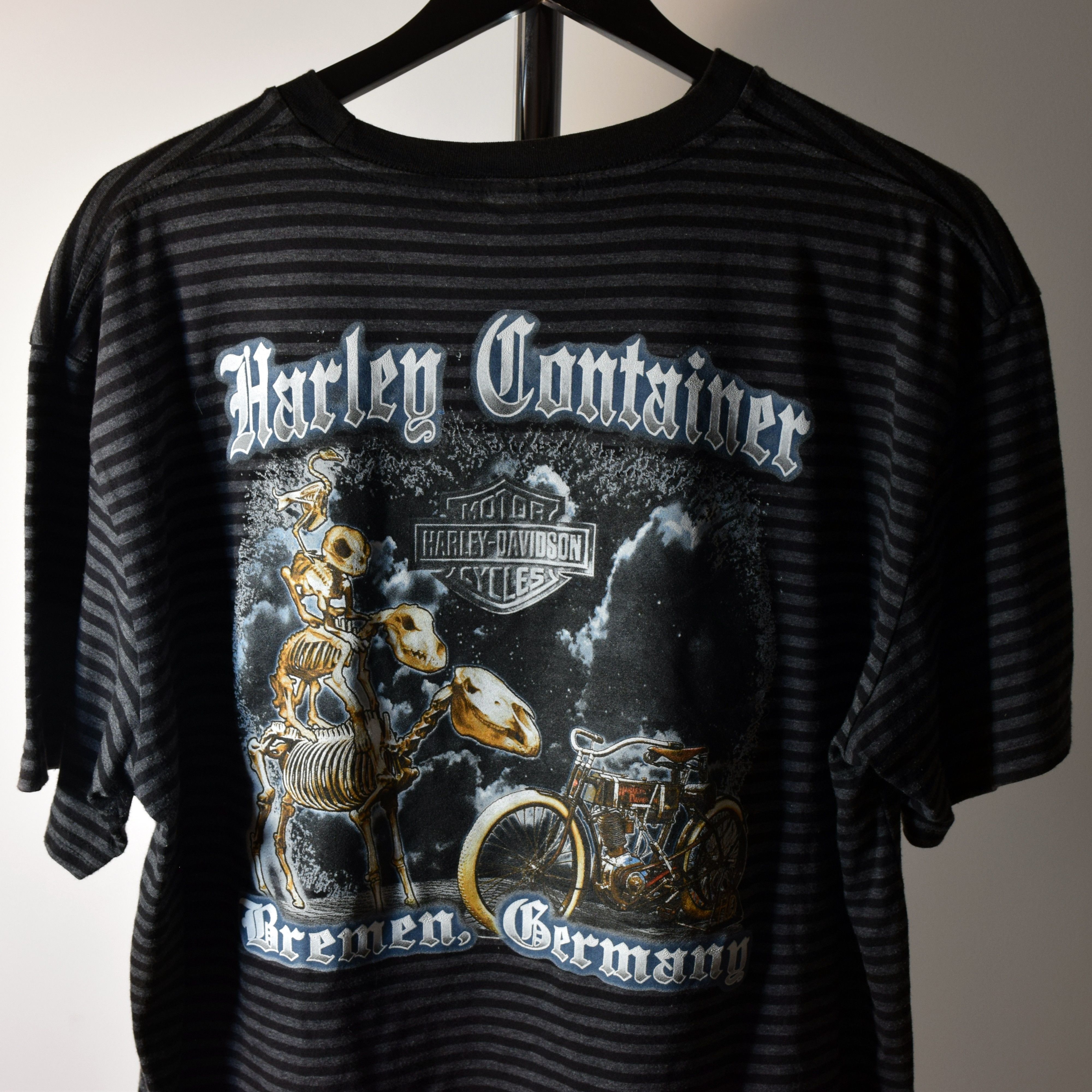 Harley Davidson Y2K STRIPED HD HARLEY-DAVIDSON T-SHIRT L MOTOR Size L / US 10 / IT 46 - 4 Thumbnail