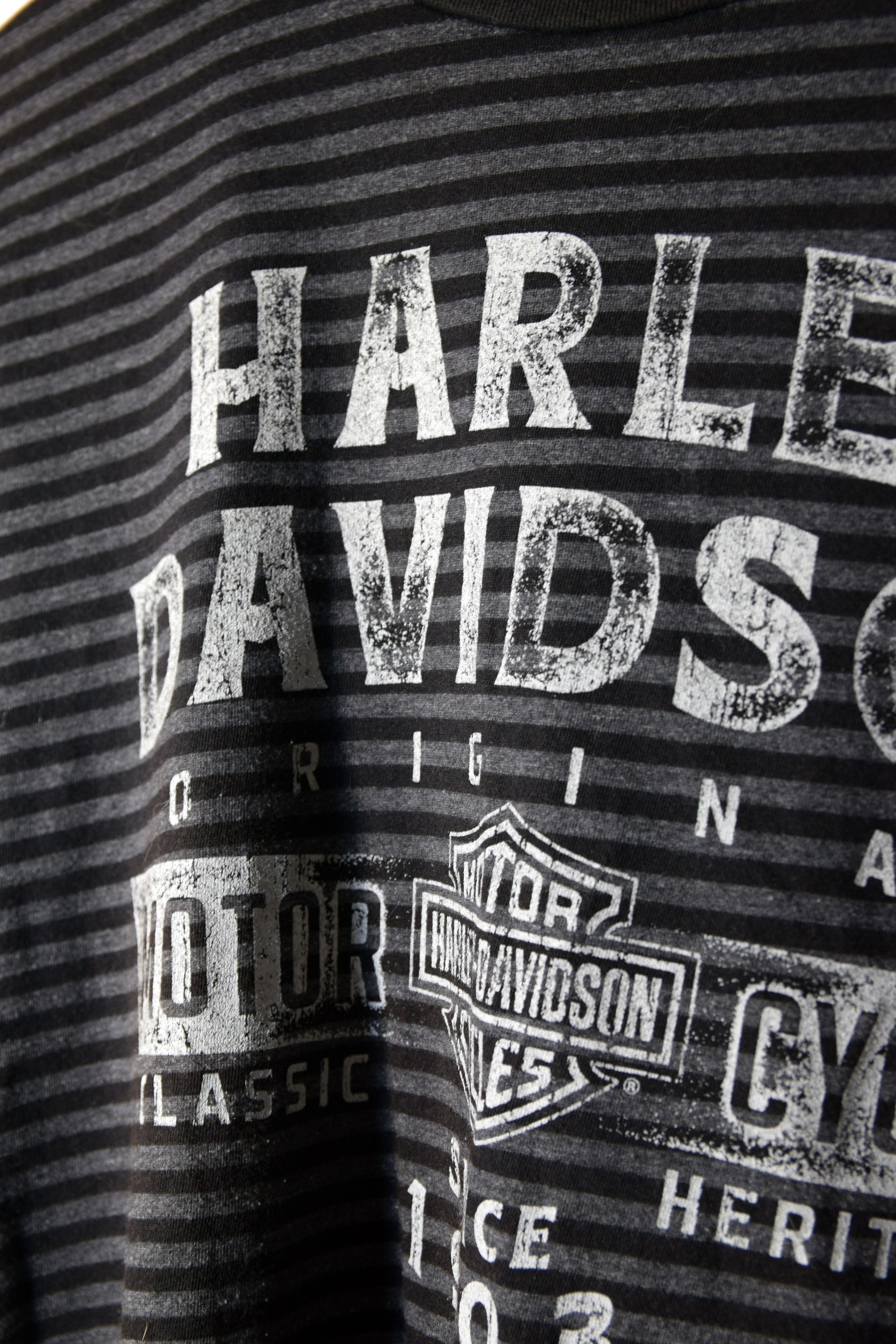 Harley Davidson Y2K STRIPED HD HARLEY-DAVIDSON T-SHIRT L MOTOR Size L / US 10 / IT 46 - 6 Thumbnail