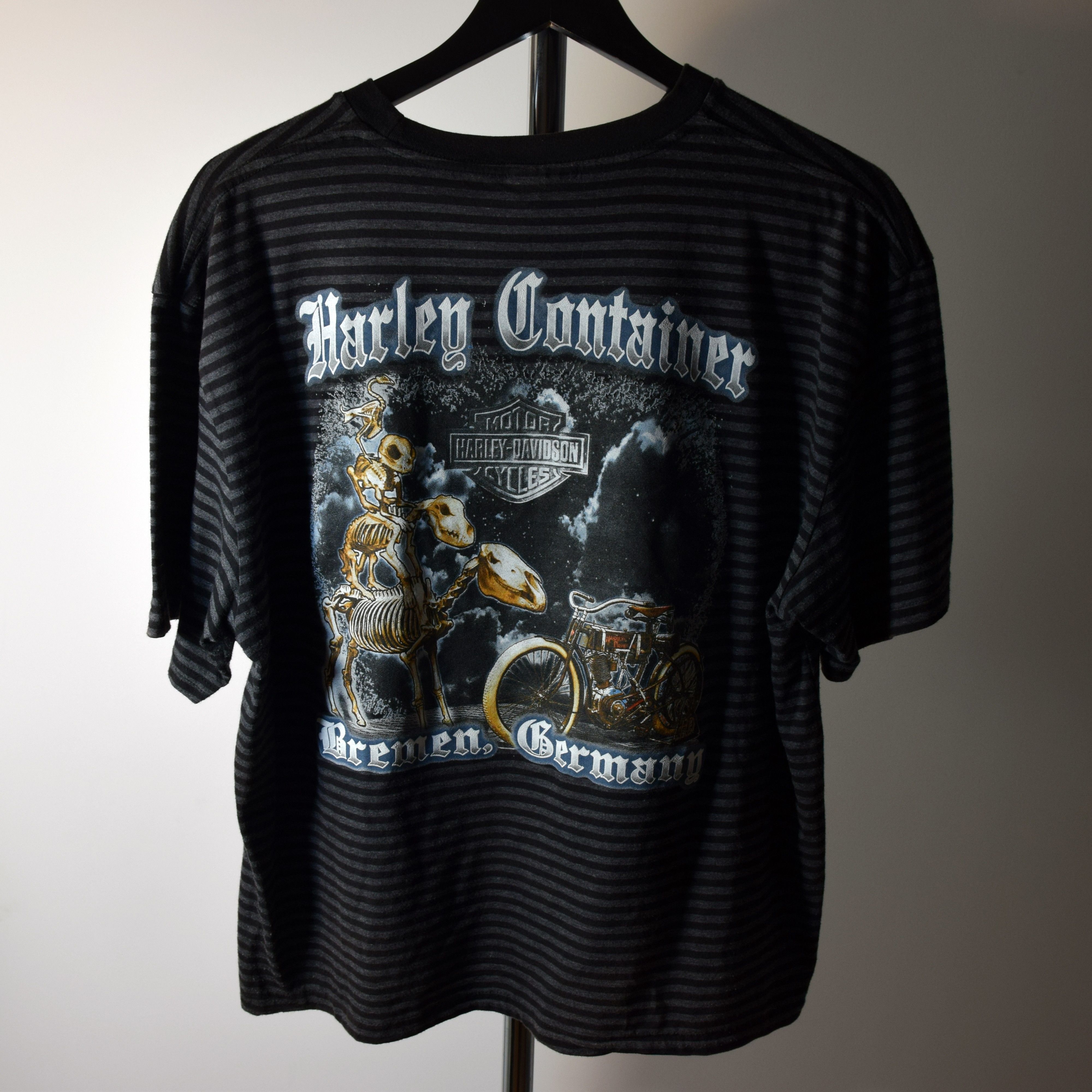 Harley Davidson Y2K STRIPED HD HARLEY-DAVIDSON T-SHIRT L MOTOR Size L / US 10 / IT 46 - 2 Thumbnail