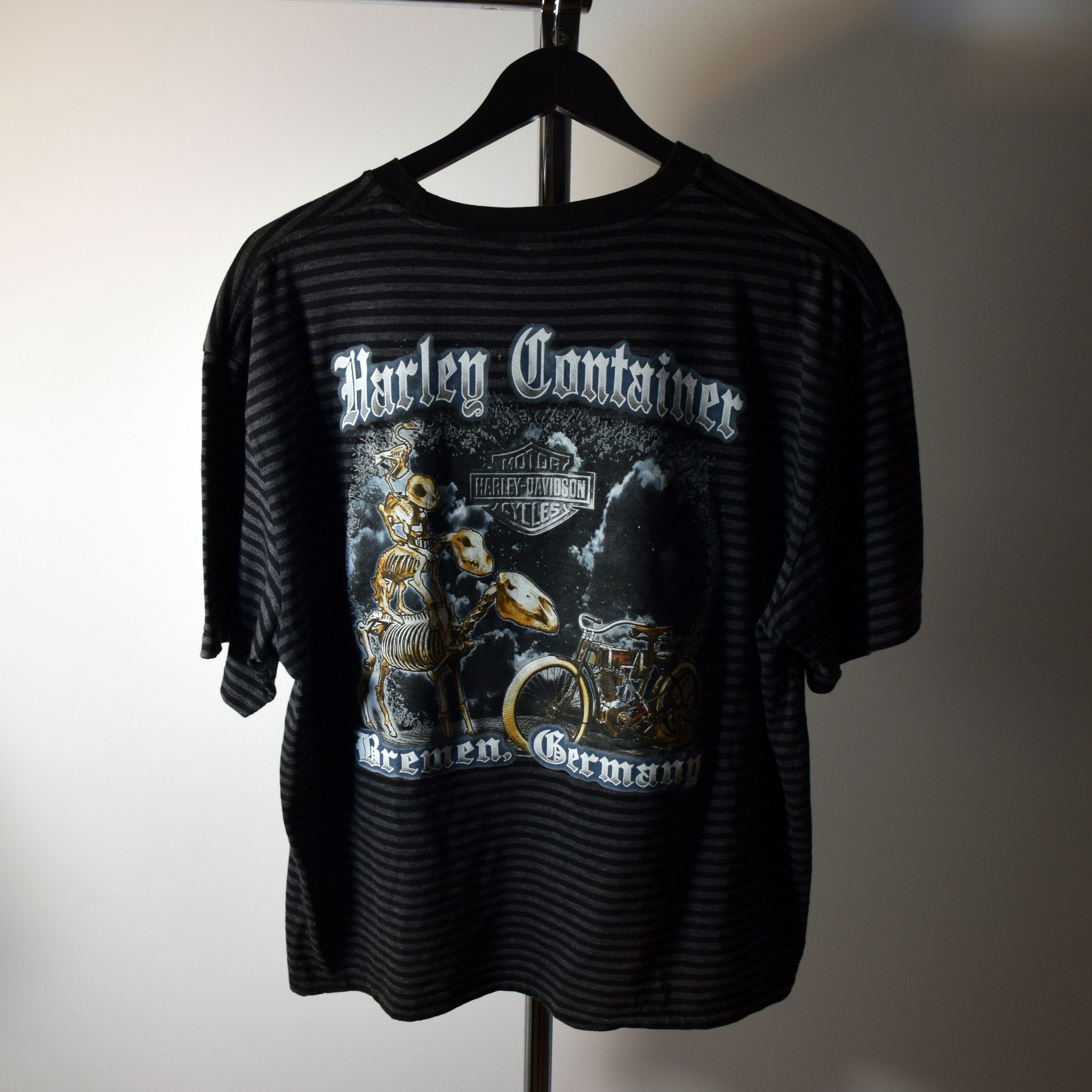 Harley Davidson Y2K STRIPED HD HARLEY-DAVIDSON T-SHIRT L MOTOR Size L / US 10 / IT 46 - 3 Thumbnail