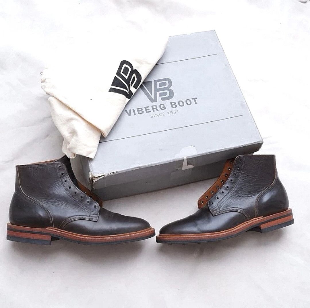 image of Vintage Viberg Service Boots Black Fatty Calf - Last 1035 Original, Men's (Size 9)