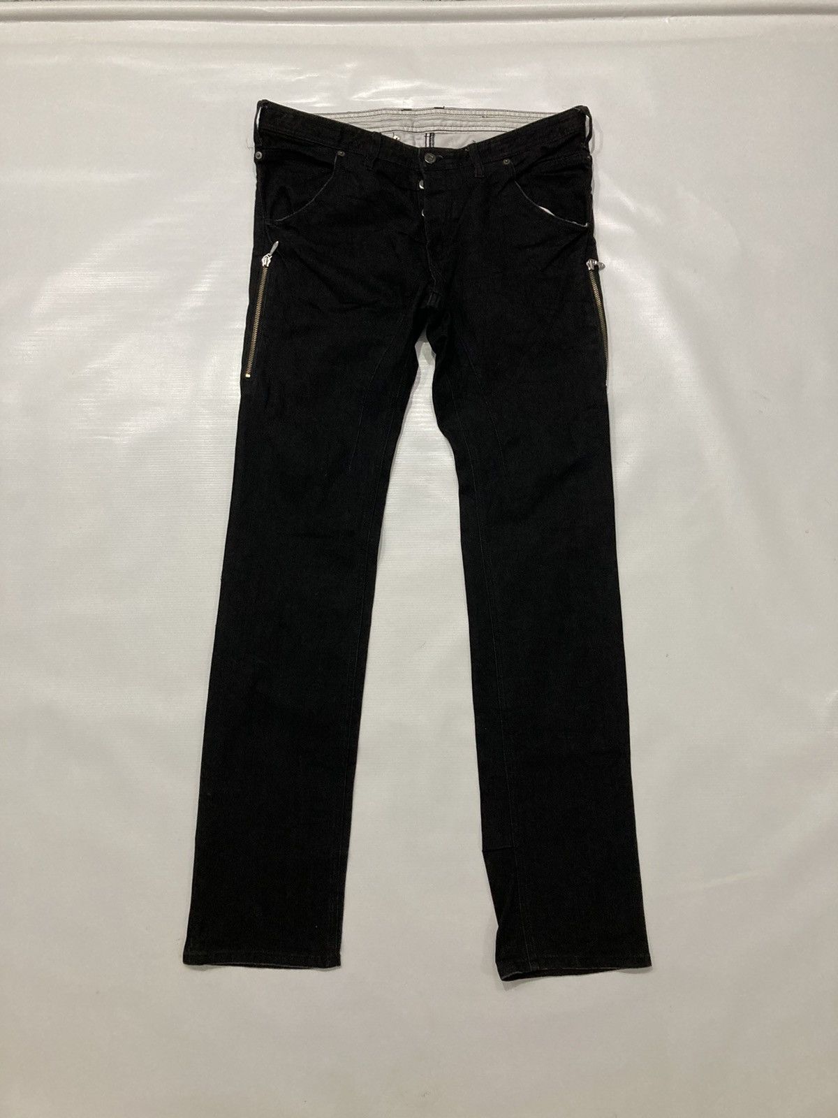 Japanese Brand × Yohji Yamamoto Yohji Yamamoto Black Zipper Denim Jeans Size US 34 / EU 50 - 3 Thumbnail