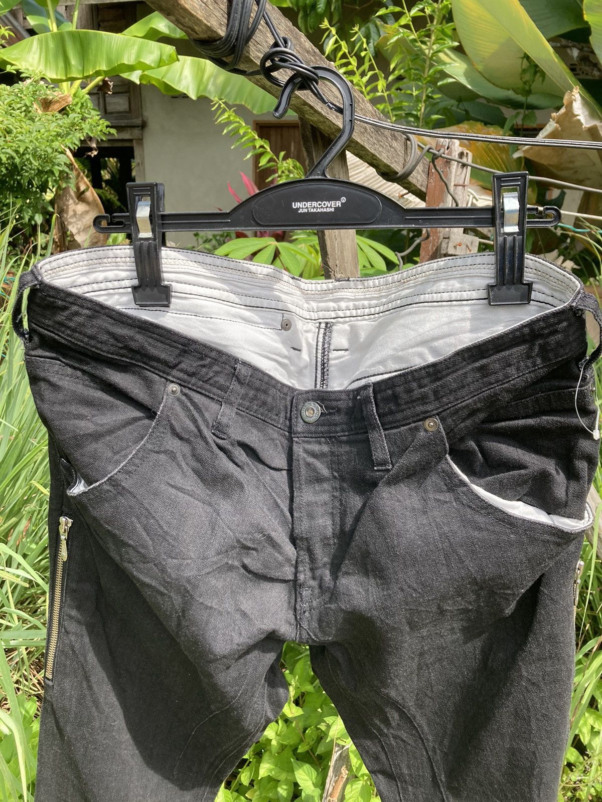 Japanese Brand × Yohji Yamamoto Yohji Yamamoto Black Zipper Denim Jeans Size US 34 / EU 50 - 5 Thumbnail
