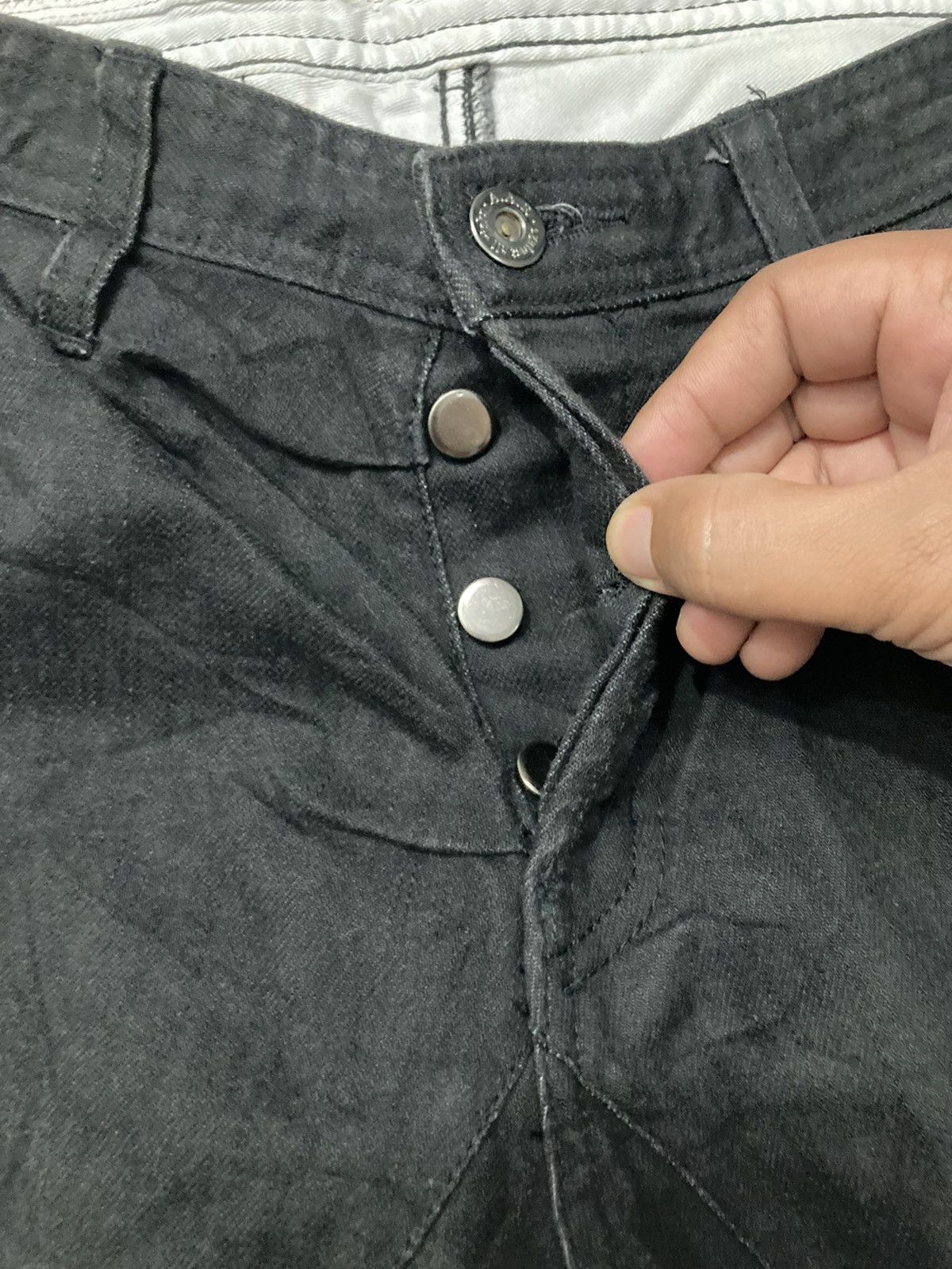 Japanese Brand × Yohji Yamamoto Yohji Yamamoto Black Zipper Denim Jeans Size US 34 / EU 50 - 11 Thumbnail