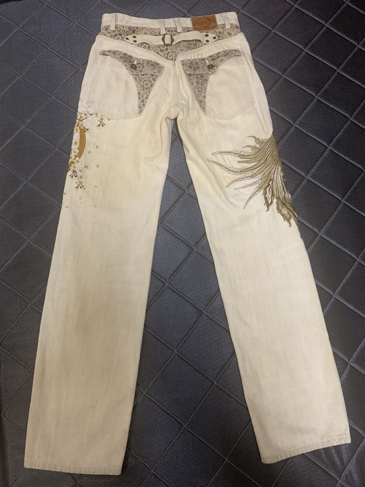 Japanese Brand VTG Karakuri Tamashi Embroidery Phoenix Big Logo Denim Size US 30 / EU 46 - 8 Thumbnail