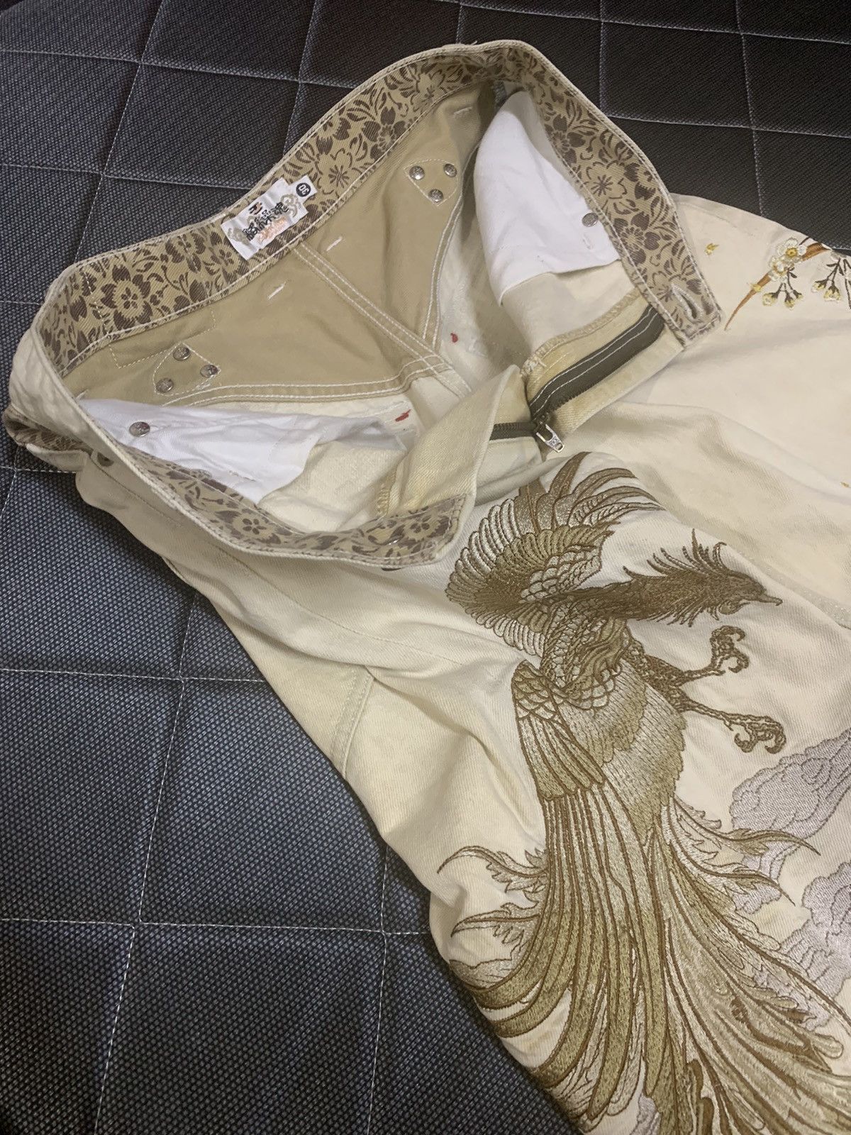Japanese Brand VTG Karakuri Tamashi Embroidery Phoenix Big Logo Denim Size US 30 / EU 46 - 6 Thumbnail