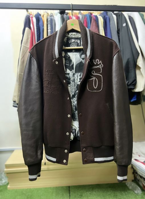 Vintage RARE💥 Vintage Stussy Leather Varsity Jacket Special