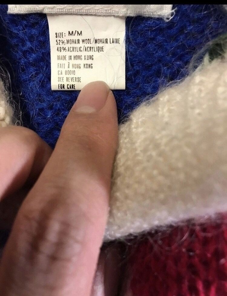 Japanese Brand × Vintage Wool blend Diamond sweater knit Mohair 🌈 medium nirvana bode Size US L / EU 52-54 / 3 - 3 Thumbnail