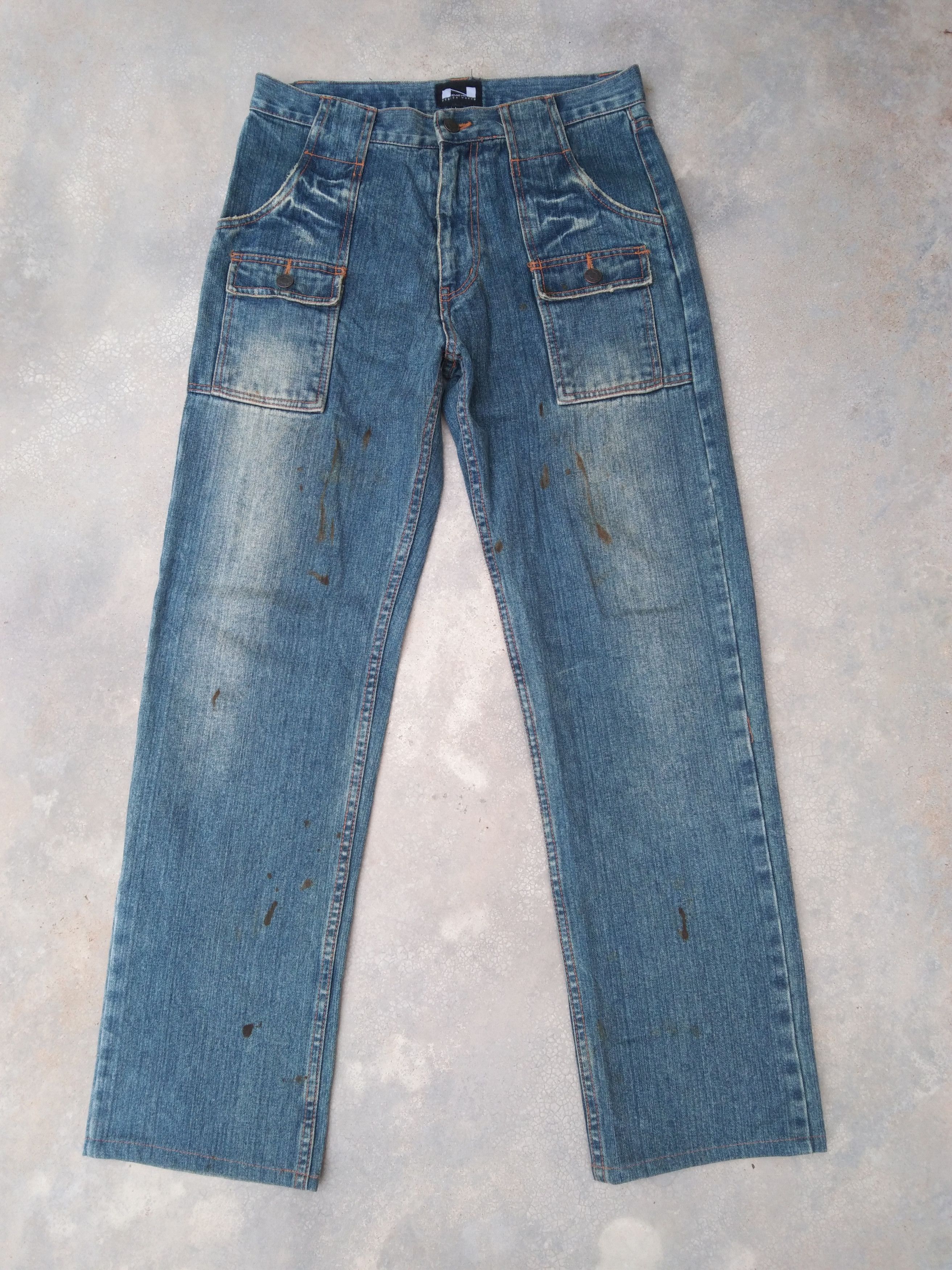 Japanese Art Wear Jeans EXPLOSION by deals Nylaus Straight Leg Street Jeans Wear 30/30