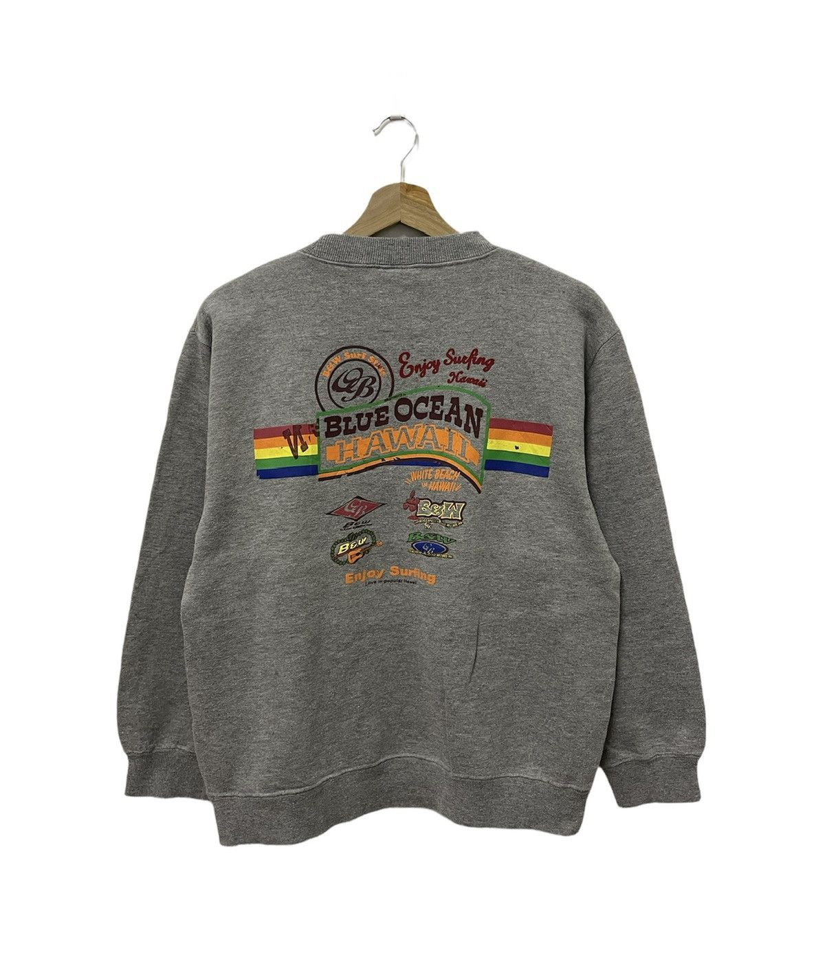 Japanese Brand × Vintage Vintage Blue Ocean Hawai Surfing Graphic Up Sweatshirt Size US M / EU 48-50 / 2 - 1 Thumbnail