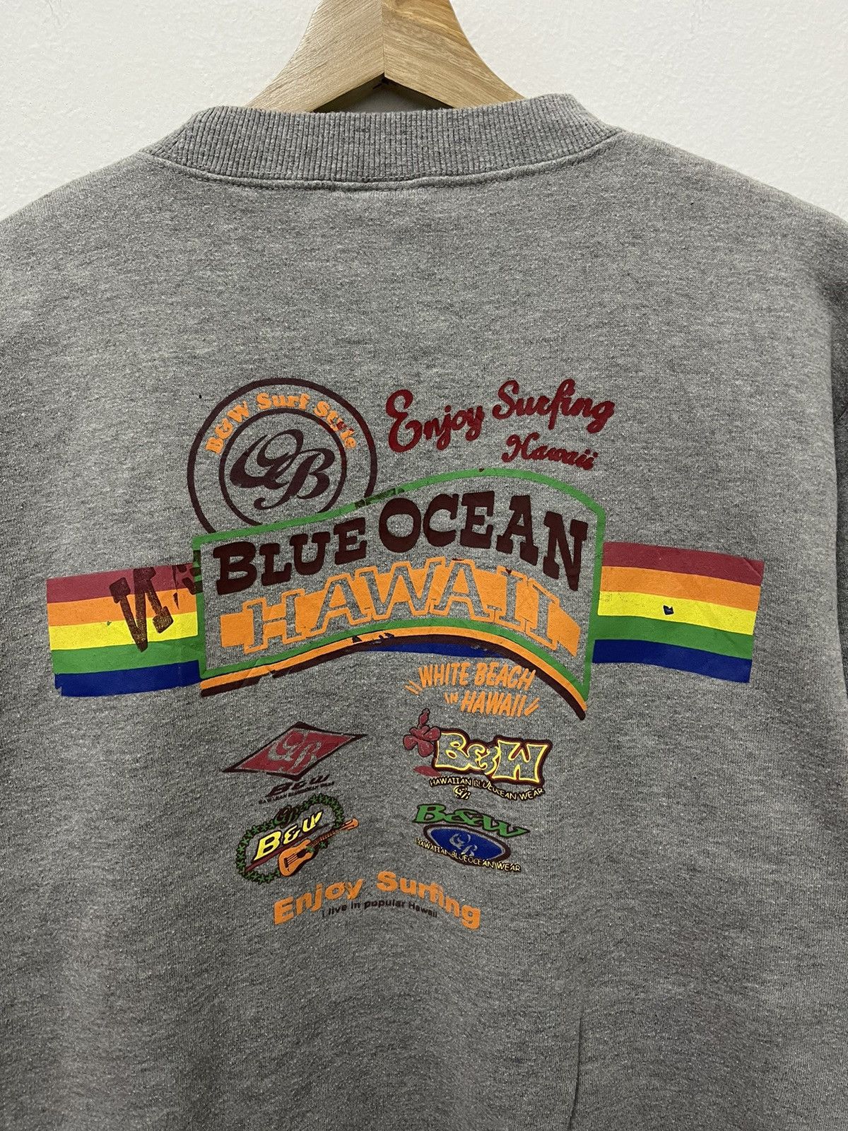 Japanese Brand × Vintage Vintage Blue Ocean Hawai Surfing Graphic Up Sweatshirt Size US M / EU 48-50 / 2 - 2 Thumbnail