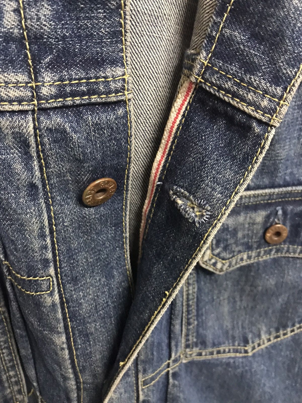 Japanese Brand × Vintage Vintage G.L Heart Selvedge Trucker Denim Jacket Size US L / EU 52-54 / 3 - 5 Thumbnail