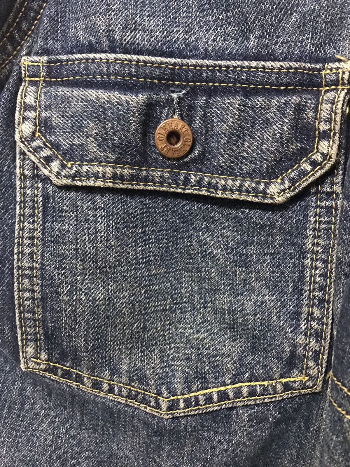 Japanese Brand × Vintage Vintage G.L Heart Selvedge Trucker Denim Jacket Size US L / EU 52-54 / 3 - 4 Thumbnail