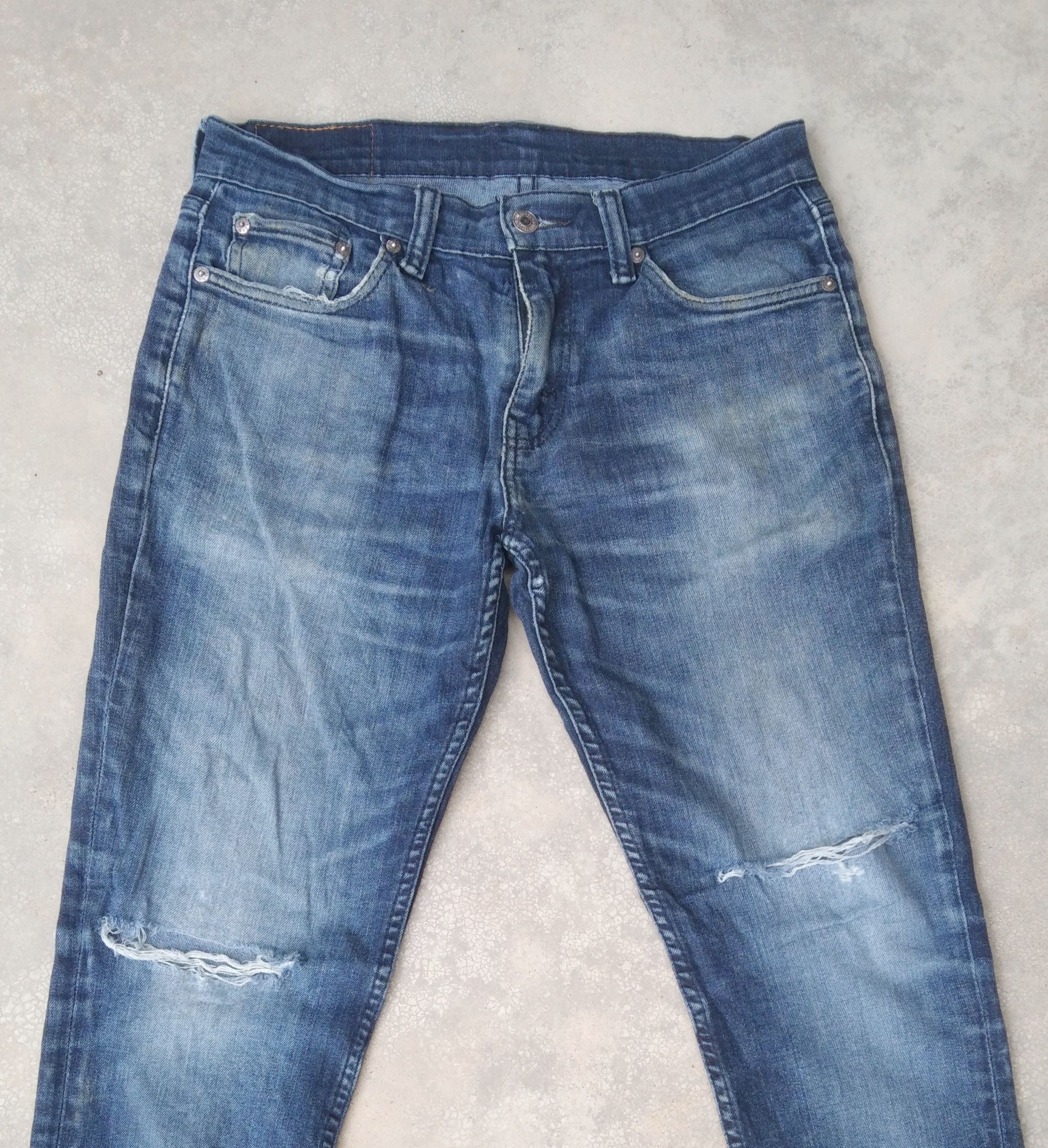Levi's Vintage Levi"s Jeans 511 Blue Washed Distressed Denim 30x29 Size US 30 / EU 46 - 7 Thumbnail