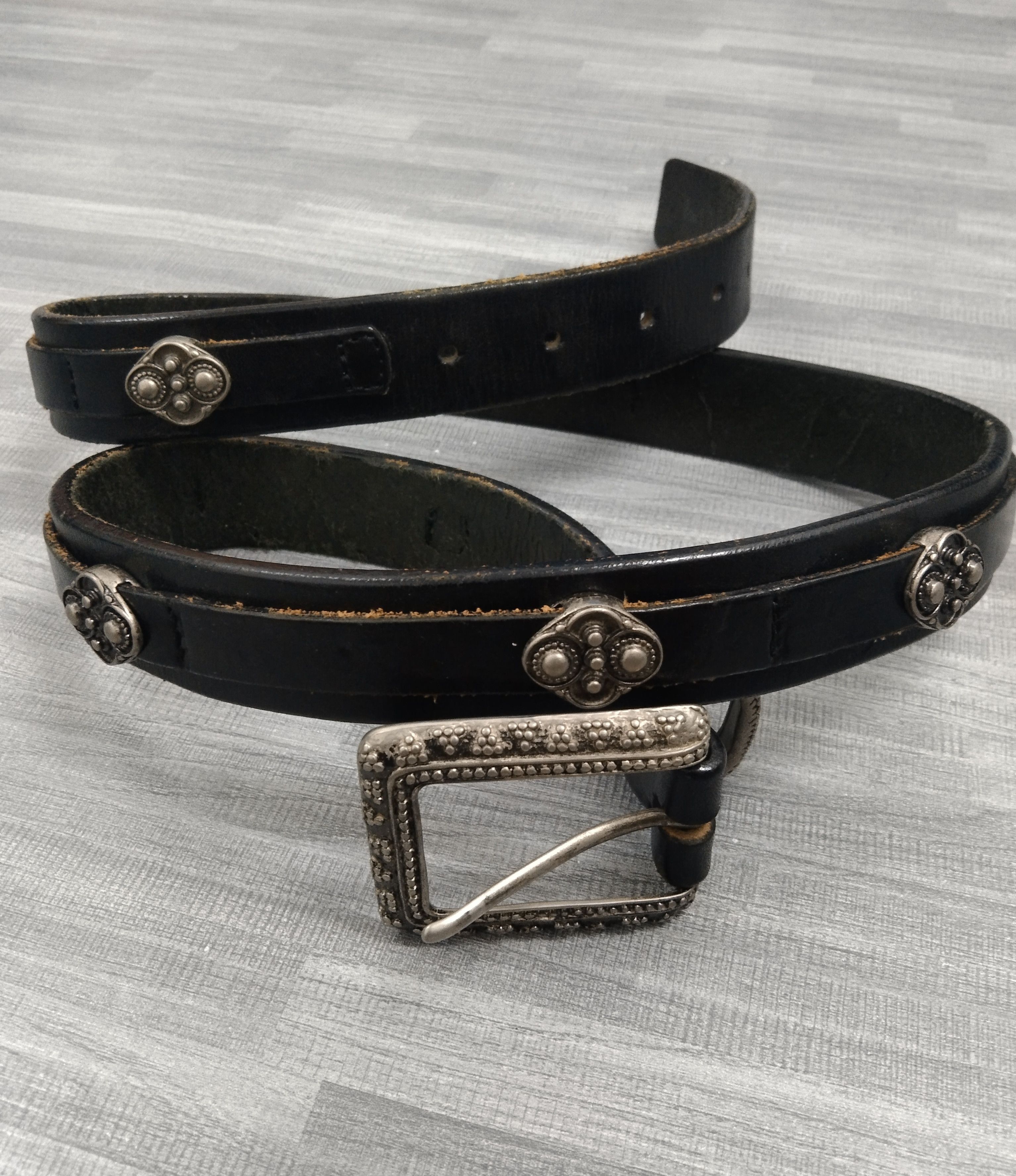 Leather × Paul Smith PAUL SMITH STUDD BLACK LEATHER BELT(SIZE 32-36) Size ONE SIZE - 2 Thumbnail