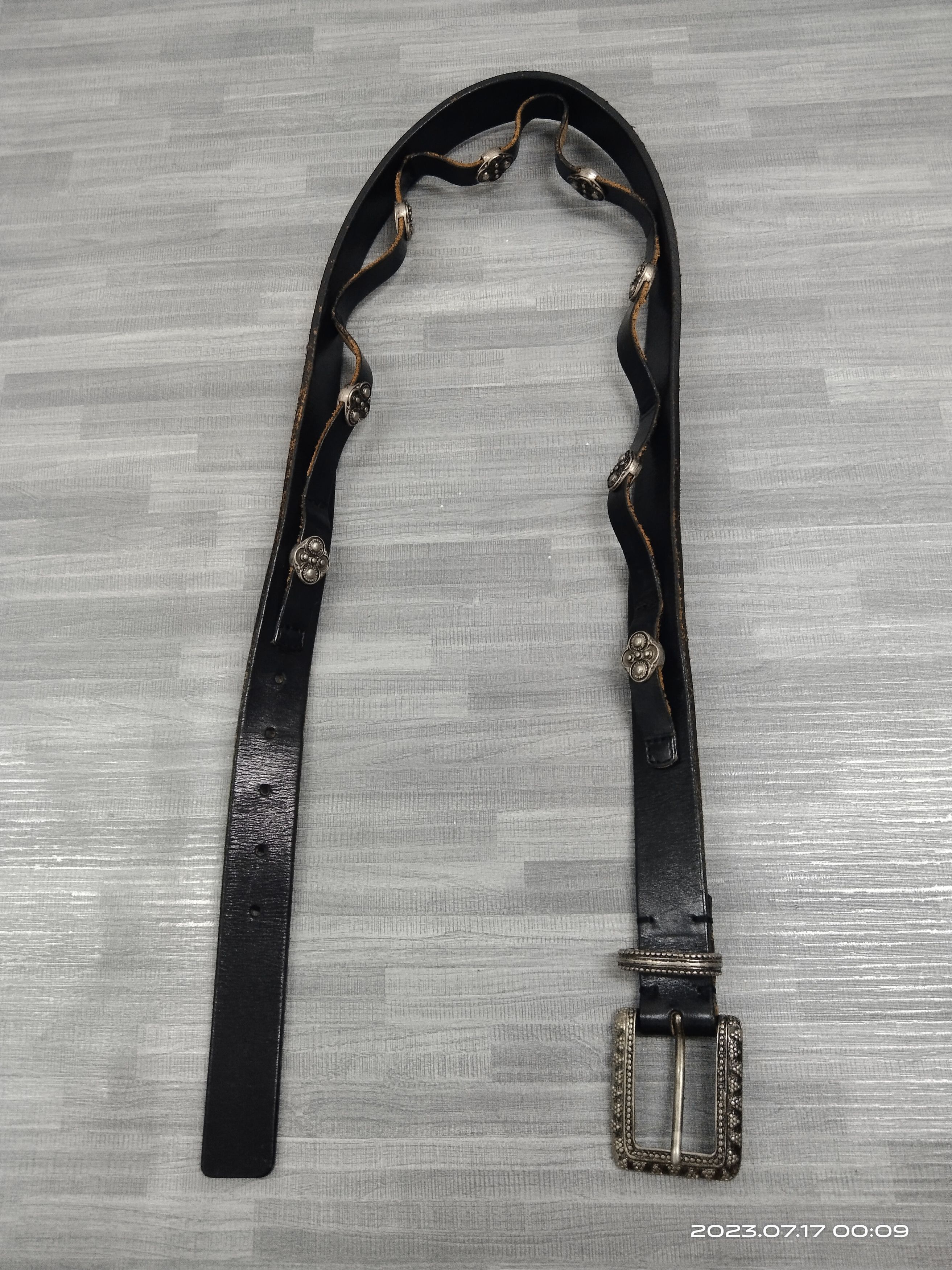 Leather × Paul Smith PAUL SMITH STUDD BLACK LEATHER BELT(SIZE 32-36) Size ONE SIZE - 5 Thumbnail