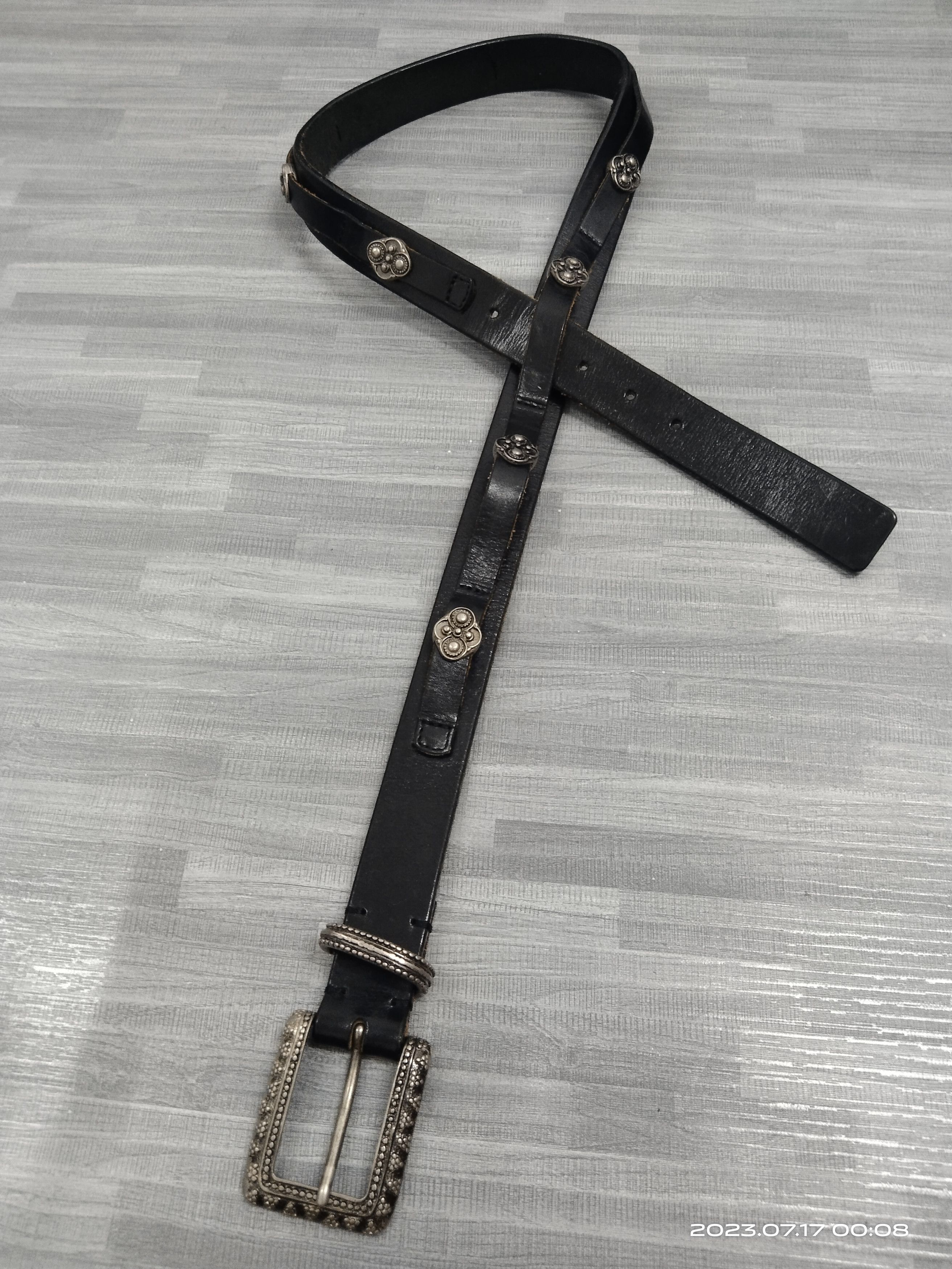 Leather × Paul Smith PAUL SMITH STUDD BLACK LEATHER BELT(SIZE 32-36) Size ONE SIZE - 3 Thumbnail