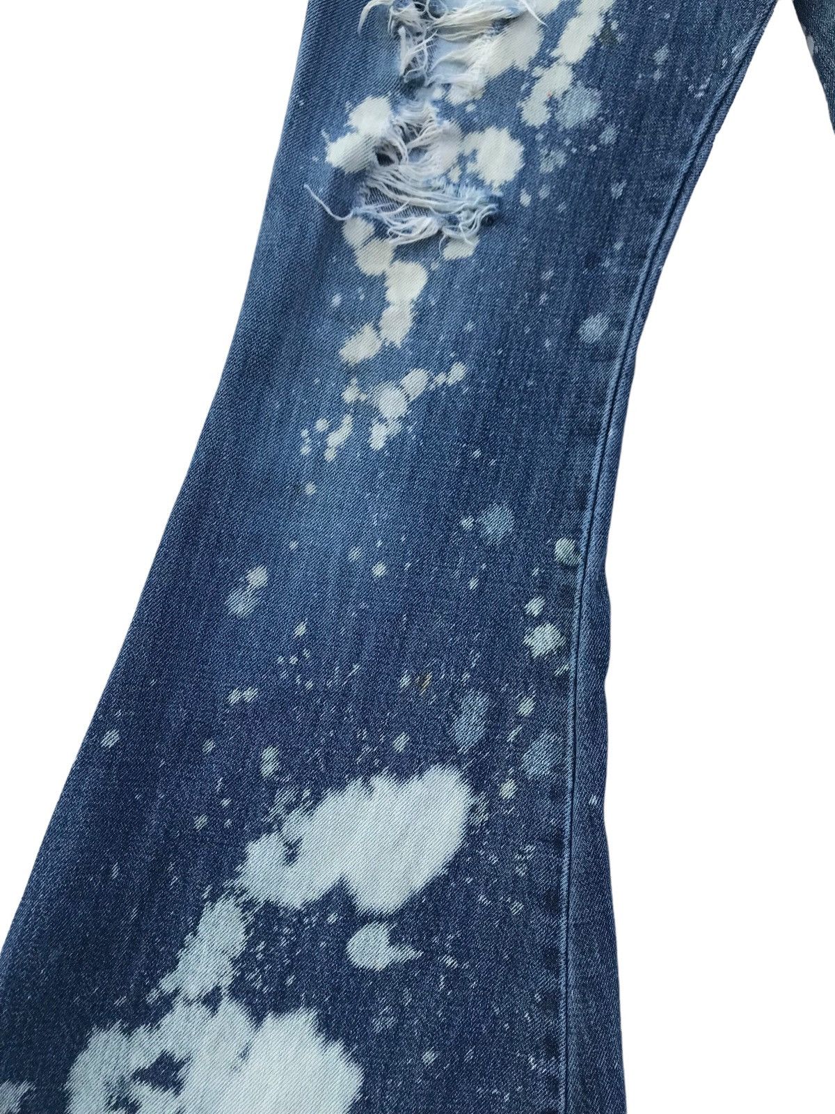 If Six Was Nine Browdwin Paint Splatter Distressed Flared Women Denim Size 29" - 9 Thumbnail