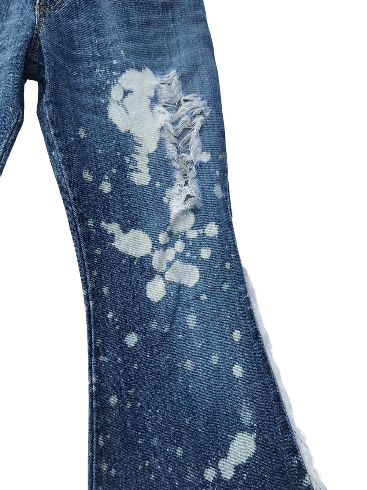 If Six Was Nine Browdwin Paint Splatter Distressed Flared Women Denim Size 29" - 8 Thumbnail