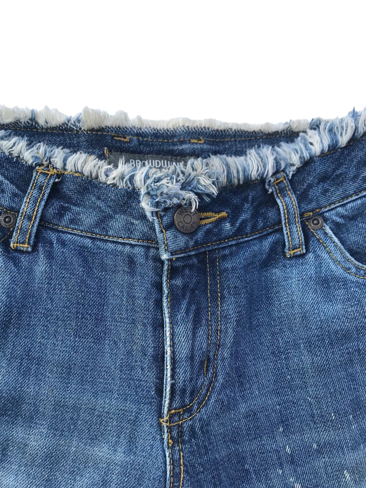 If Six Was Nine Browdwin Paint Splatter Distressed Flared Women Denim Size 29" - 6 Thumbnail