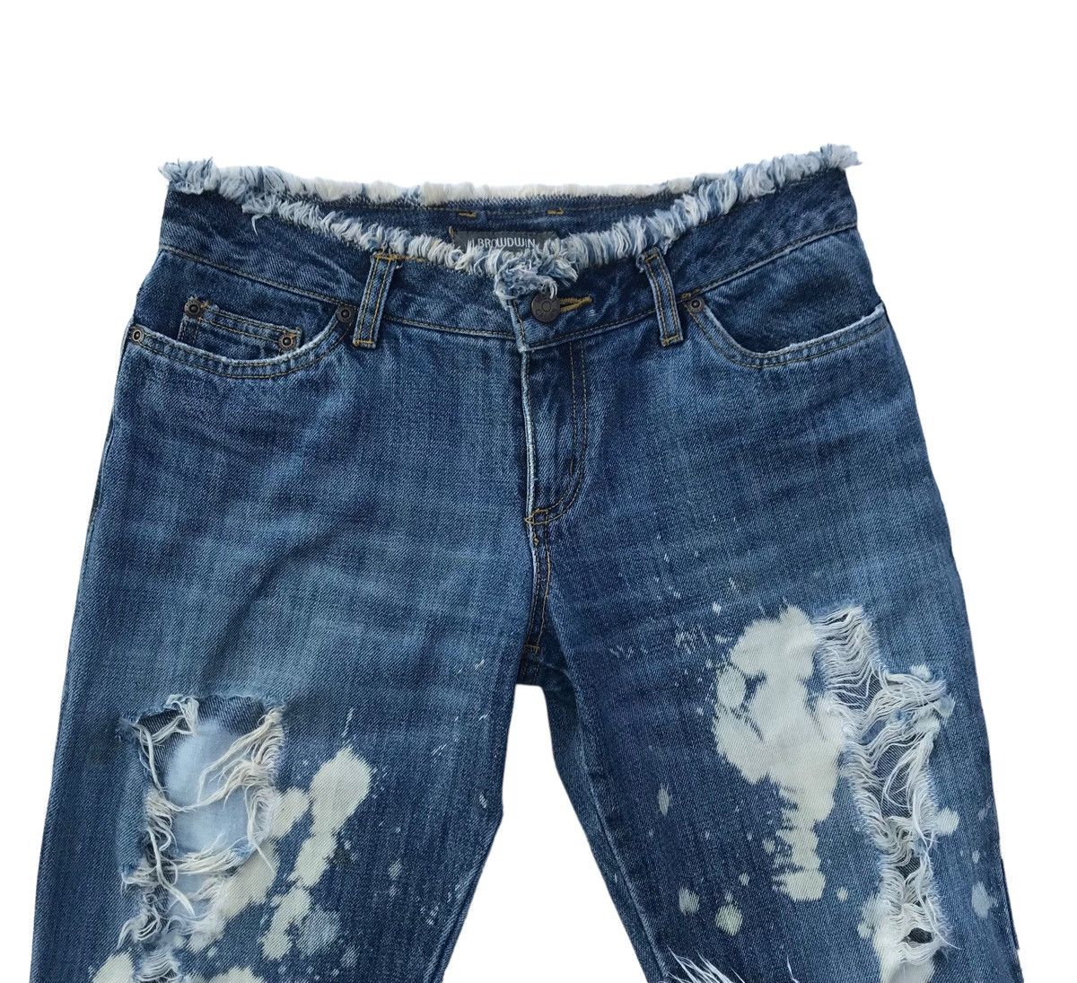 If Six Was Nine Browdwin Paint Splatter Distressed Flared Women Denim Size 29" - 3 Thumbnail