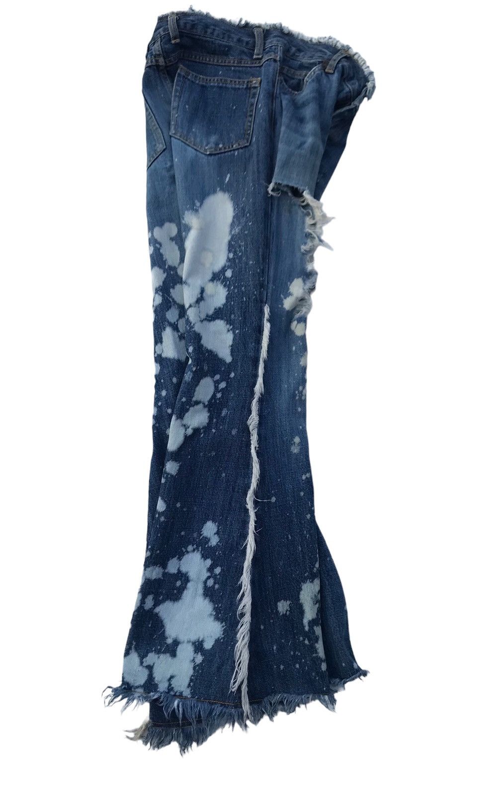 If Six Was Nine Browdwin Paint Splatter Distressed Flared Women Denim Size 29" - 20 Thumbnail