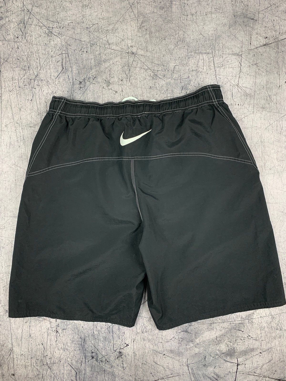 Pre-owned Nike X Vintage Nike Swoosh Embroidered Logo Shorts Swim 90's In Black