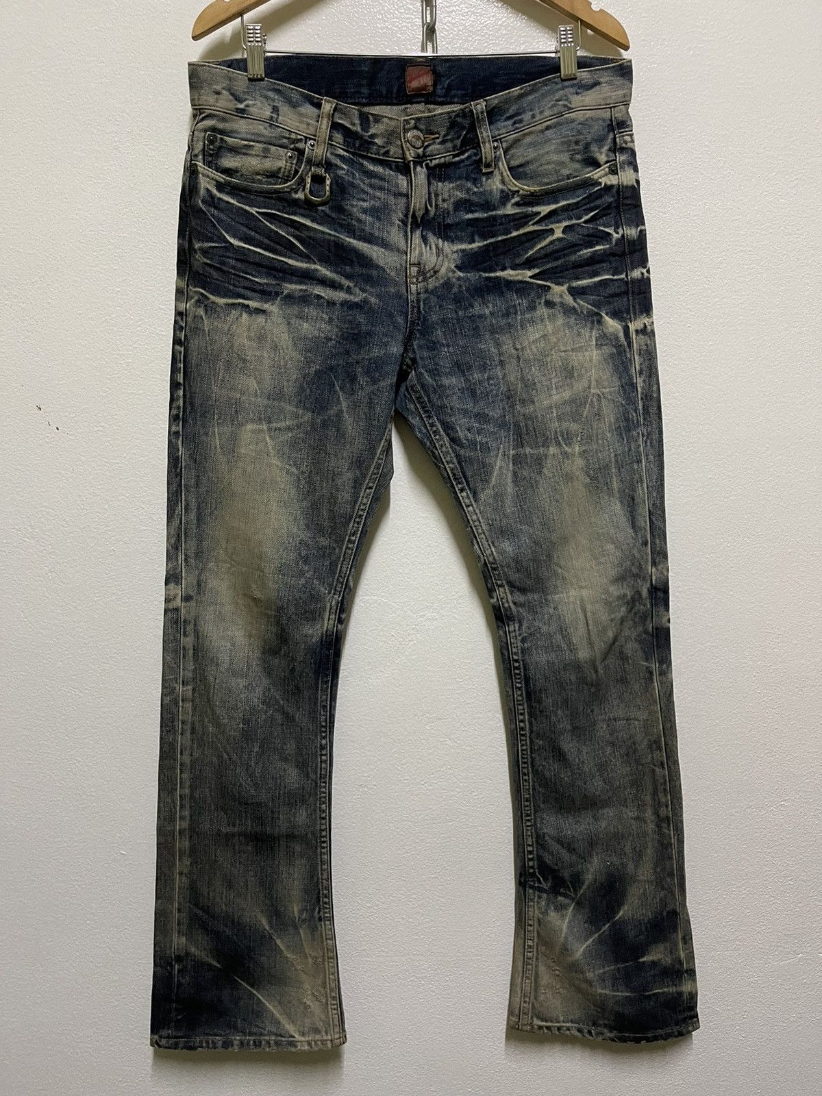 image of Distressed Denim x Jack Rose Jackrose Flare Jeans Faded Distressed, Men's (Size 35)