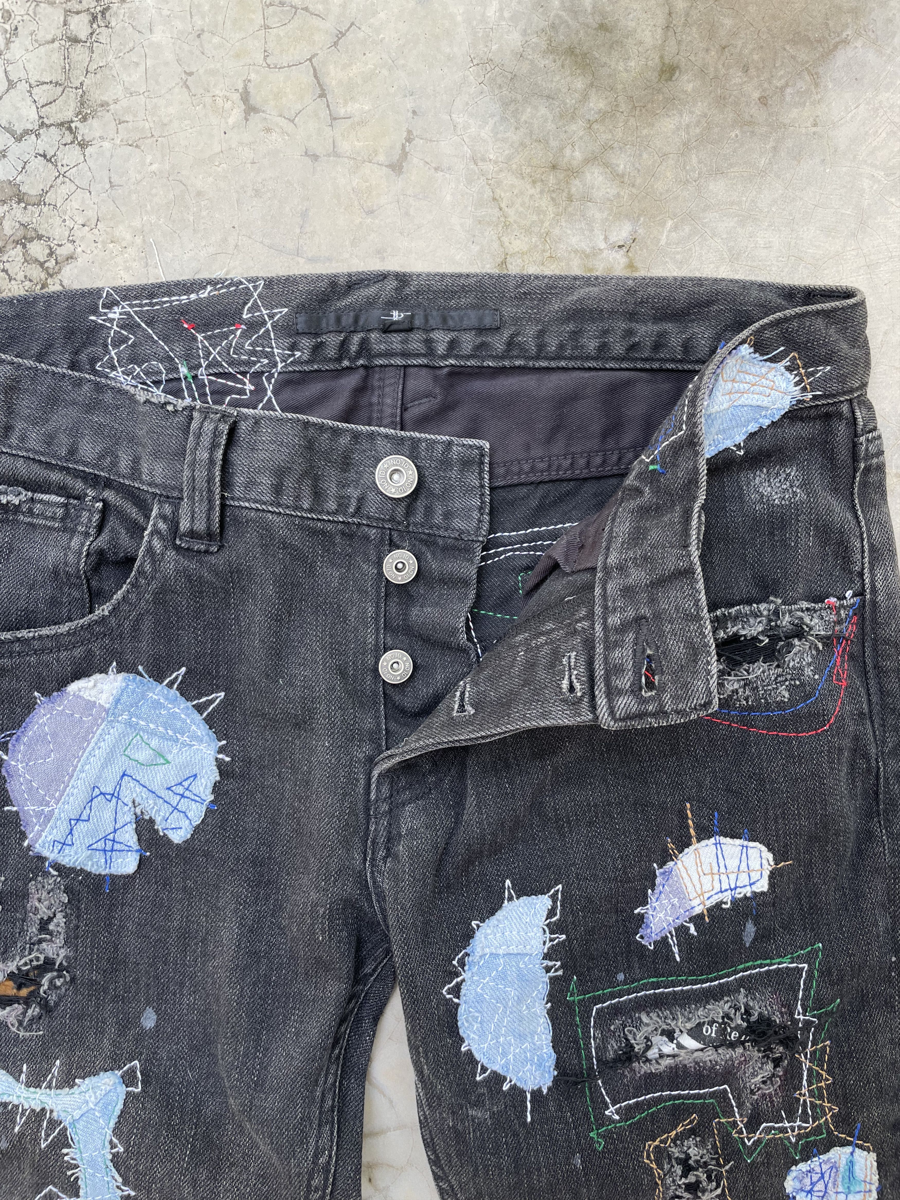 Japanese Brand × Vintage Japanese Distressed Patchwork Jean Slim fit Low rise Size US 29 - 4 Thumbnail