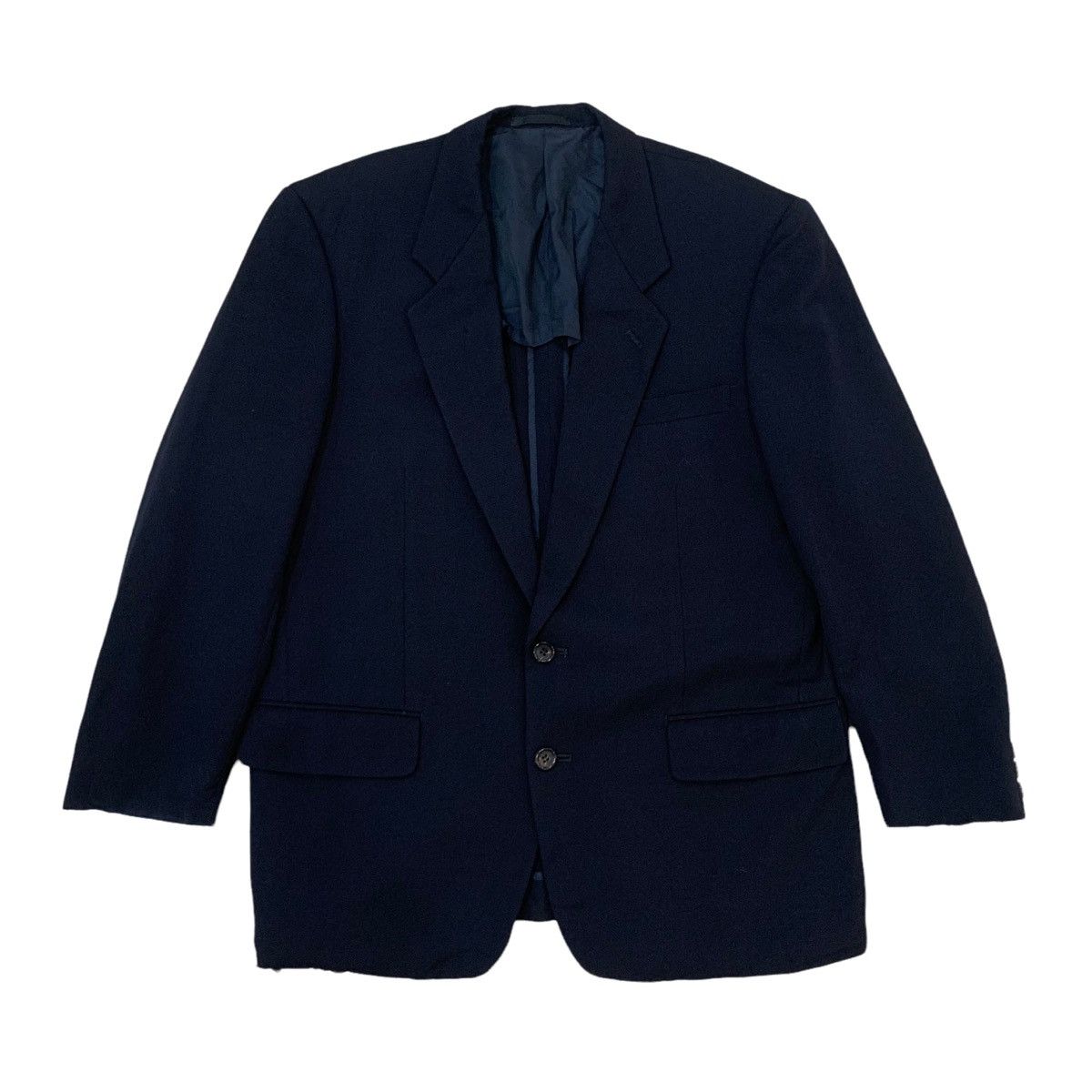 image of Comme Des Garcons Homme x Comme Des Garcons Homme Deux Cdg Homme Deux Wool Blazer Jacket in Navy Bl