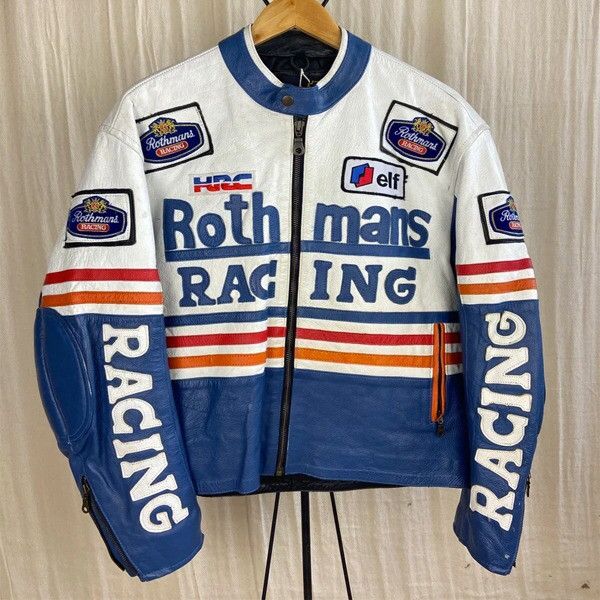 Genuine Leather Vintage 90s iconic Rothmans Leather Motorcycle Jacket ...