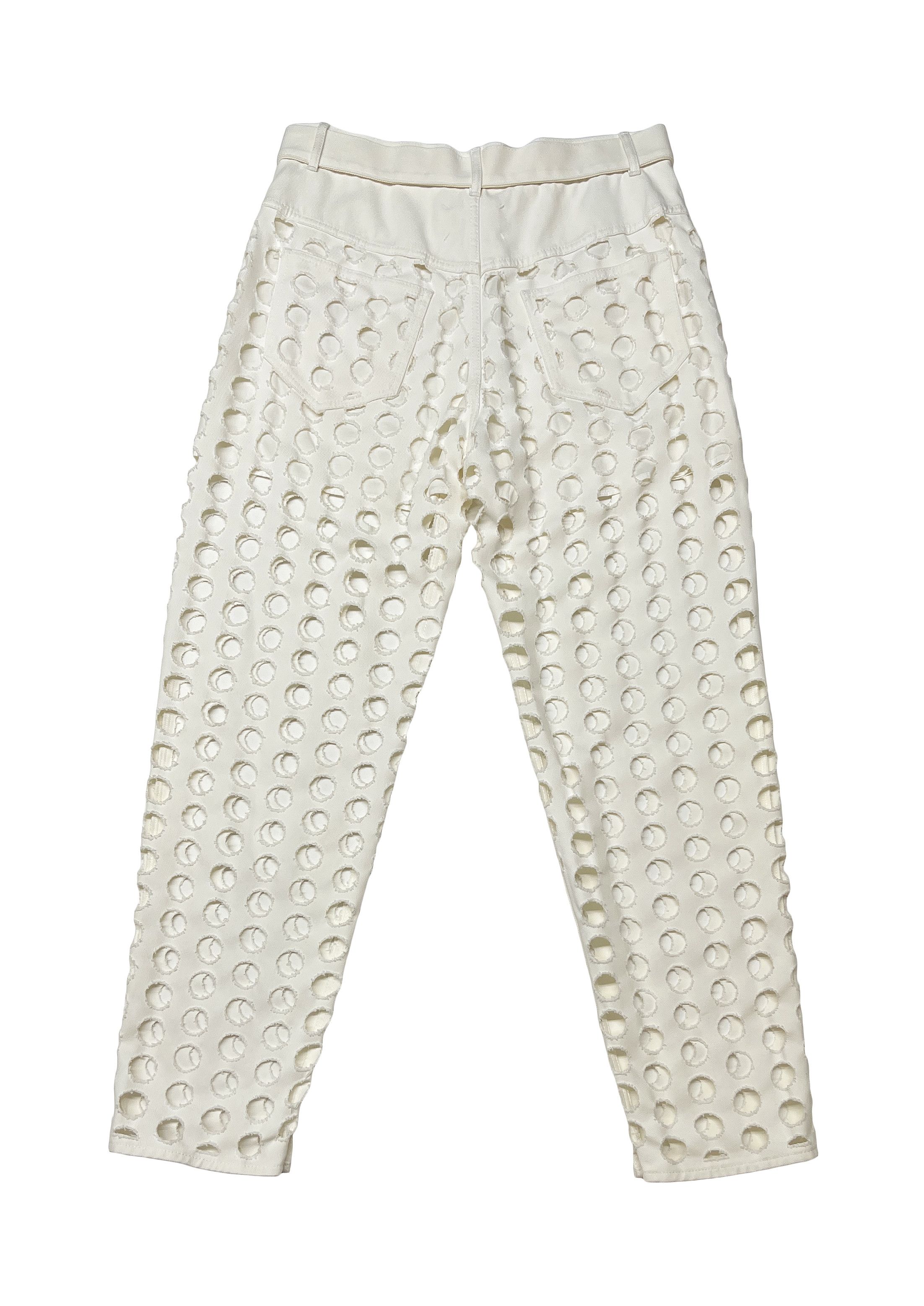 Maison Margiela New — SS20 Punched Holes Belted Pants Size US 32 / EU 48 - 3 Thumbnail
