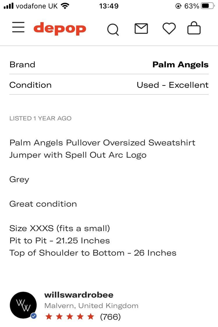 Palm Angels Palm Angels Sweatshirt Size US XS / EU 42 / 0 - 3 Thumbnail