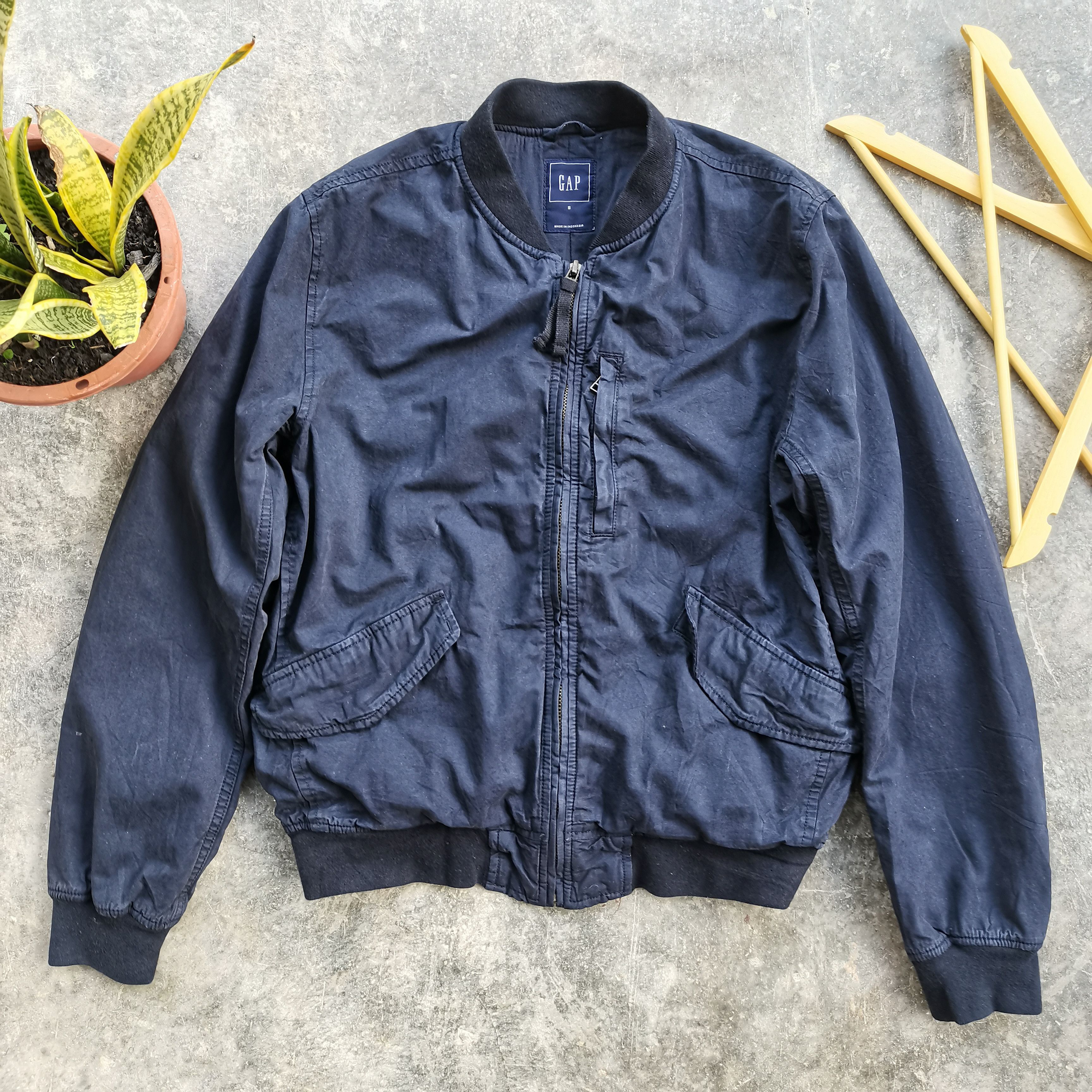 image of Bomber Jacket x Gap Vintage Gap Bomber Light Jacket in Blue Black, Men's (Size Small)