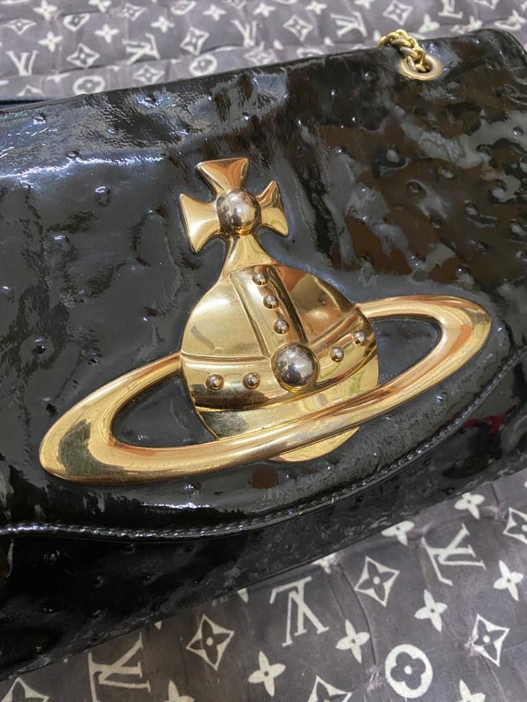Leather × Vivienne Westwood Vivienne Westwood chain Ostrich leather bag Size ONE SIZE - 7 Thumbnail