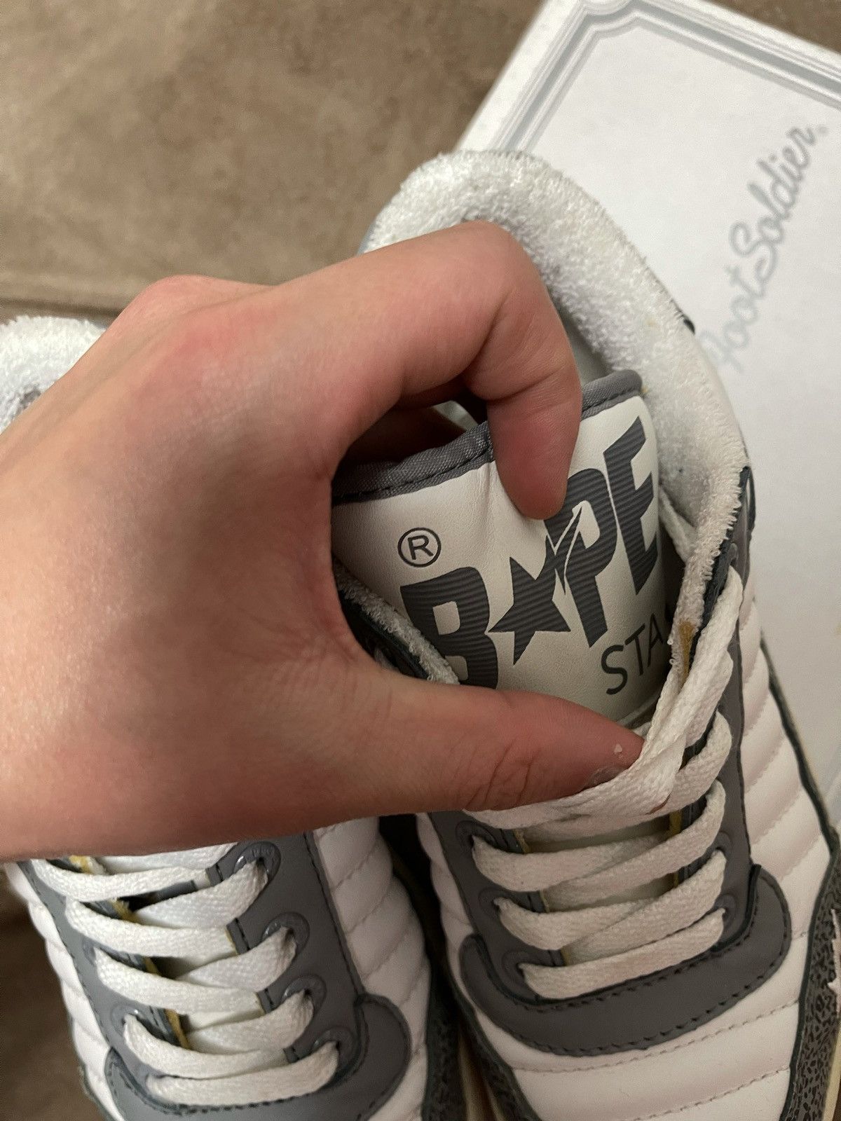 Bape Bapesta 88 - Gray / White Size US 5.5 / EU 38 - 10 Thumbnail