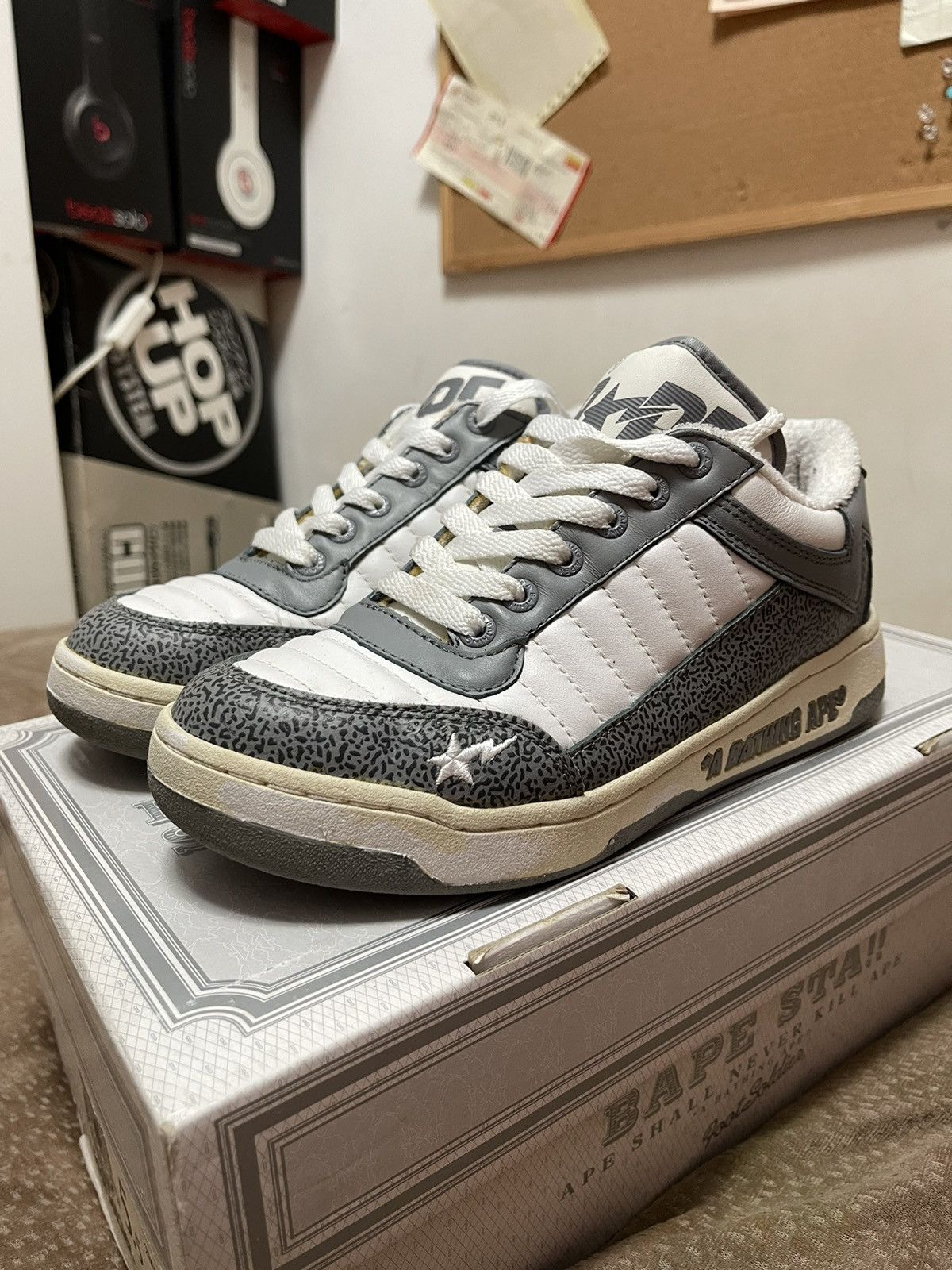 Bape Bapesta 88 - Gray / White Size US 5.5 / EU 38 - 1 Thumbnail